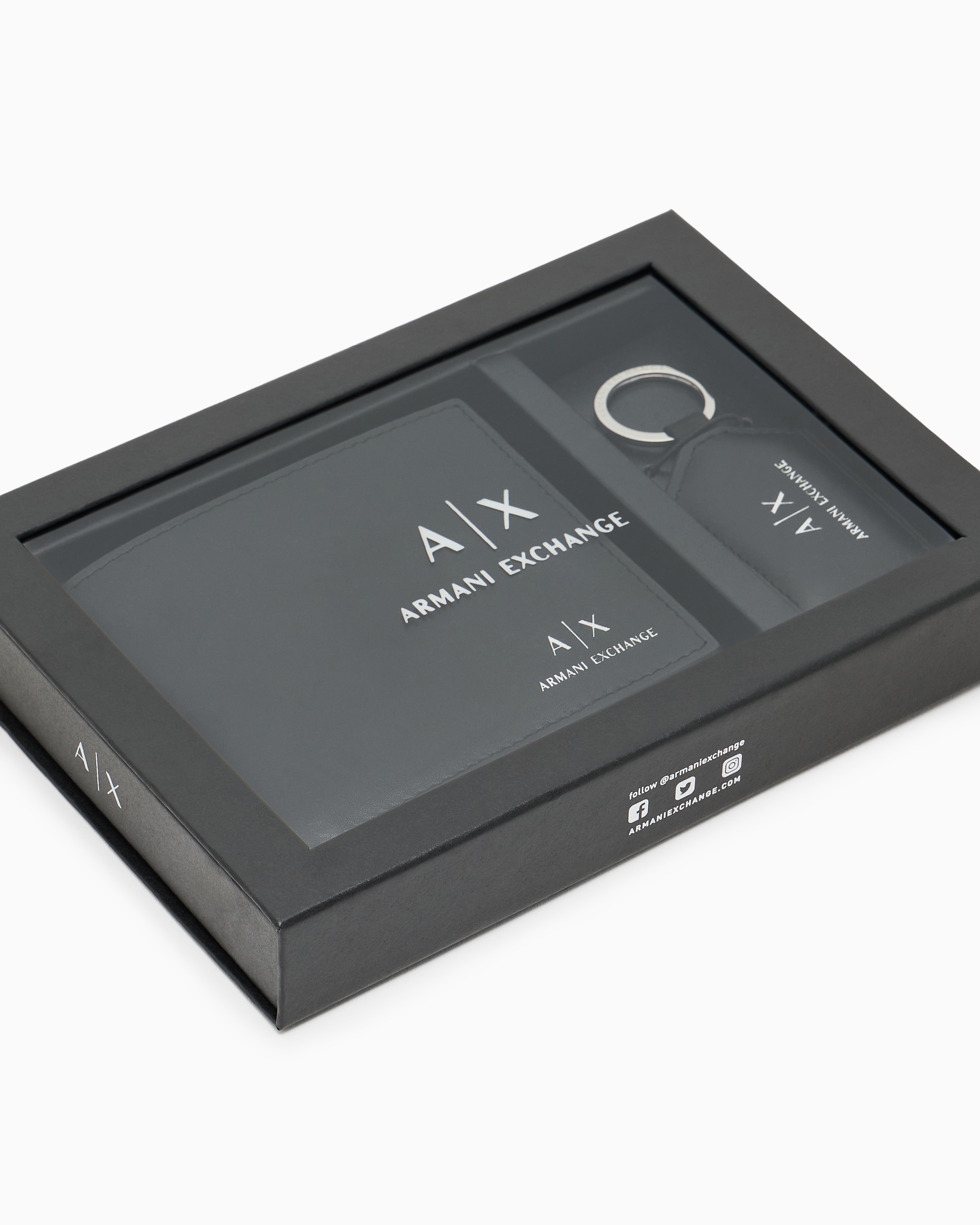 Armani Exchange - Leather Gift Set, Man, Black, Size: TU