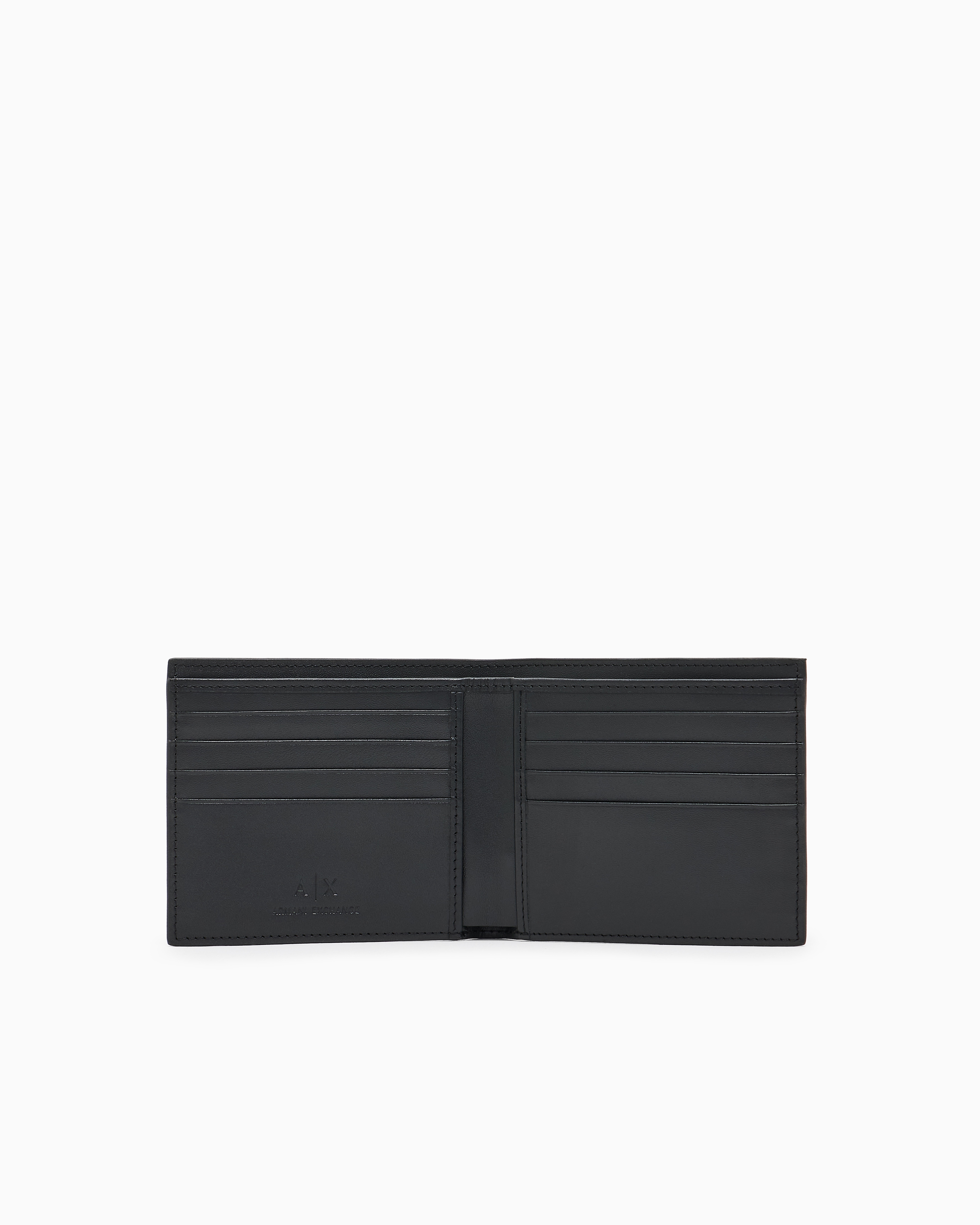 Armani Exchange - Leather Bifold Wallet, Man, Black, Size: TU