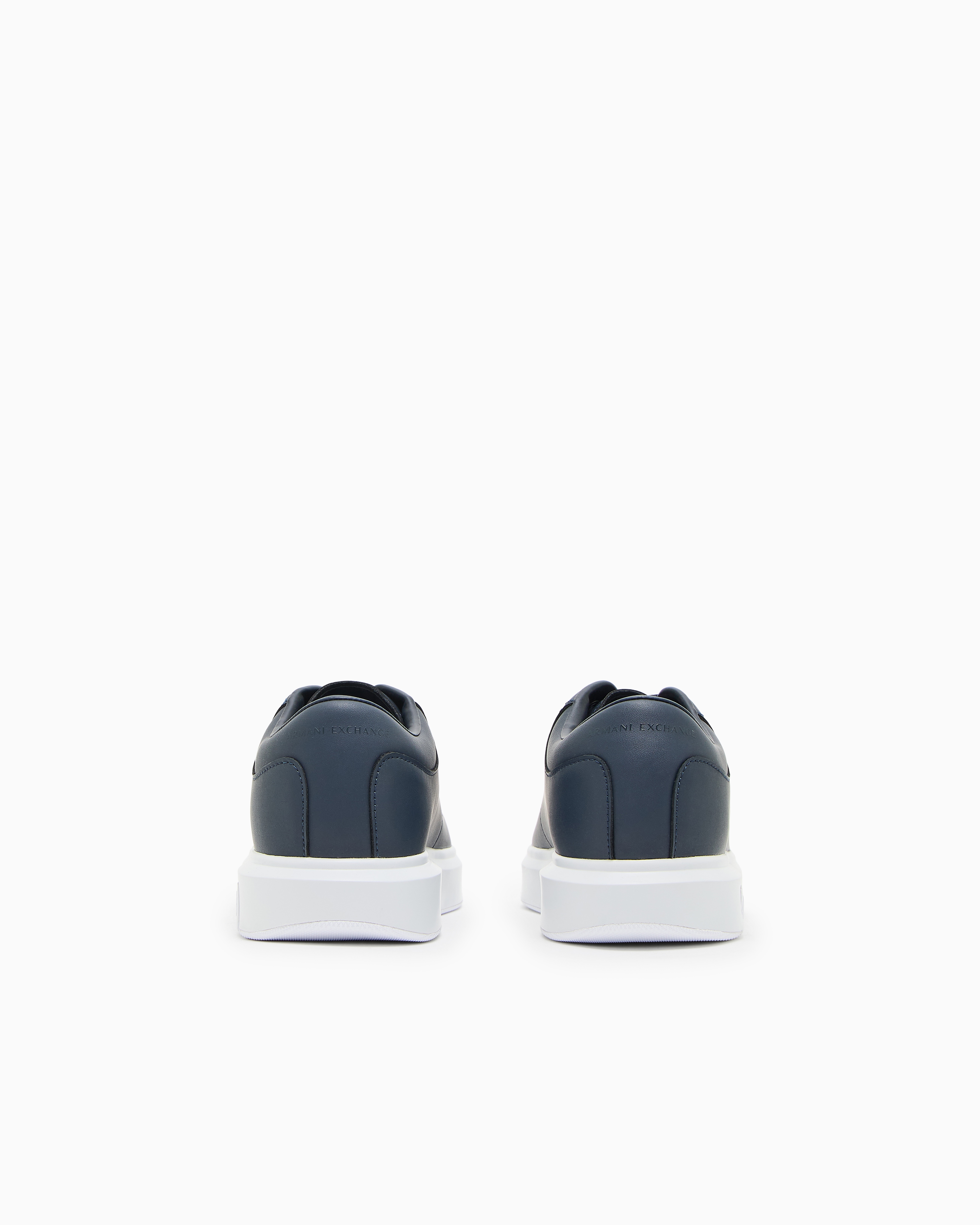 Armani Exchange - Leather sneakers, Man, Navy Blue, Size: