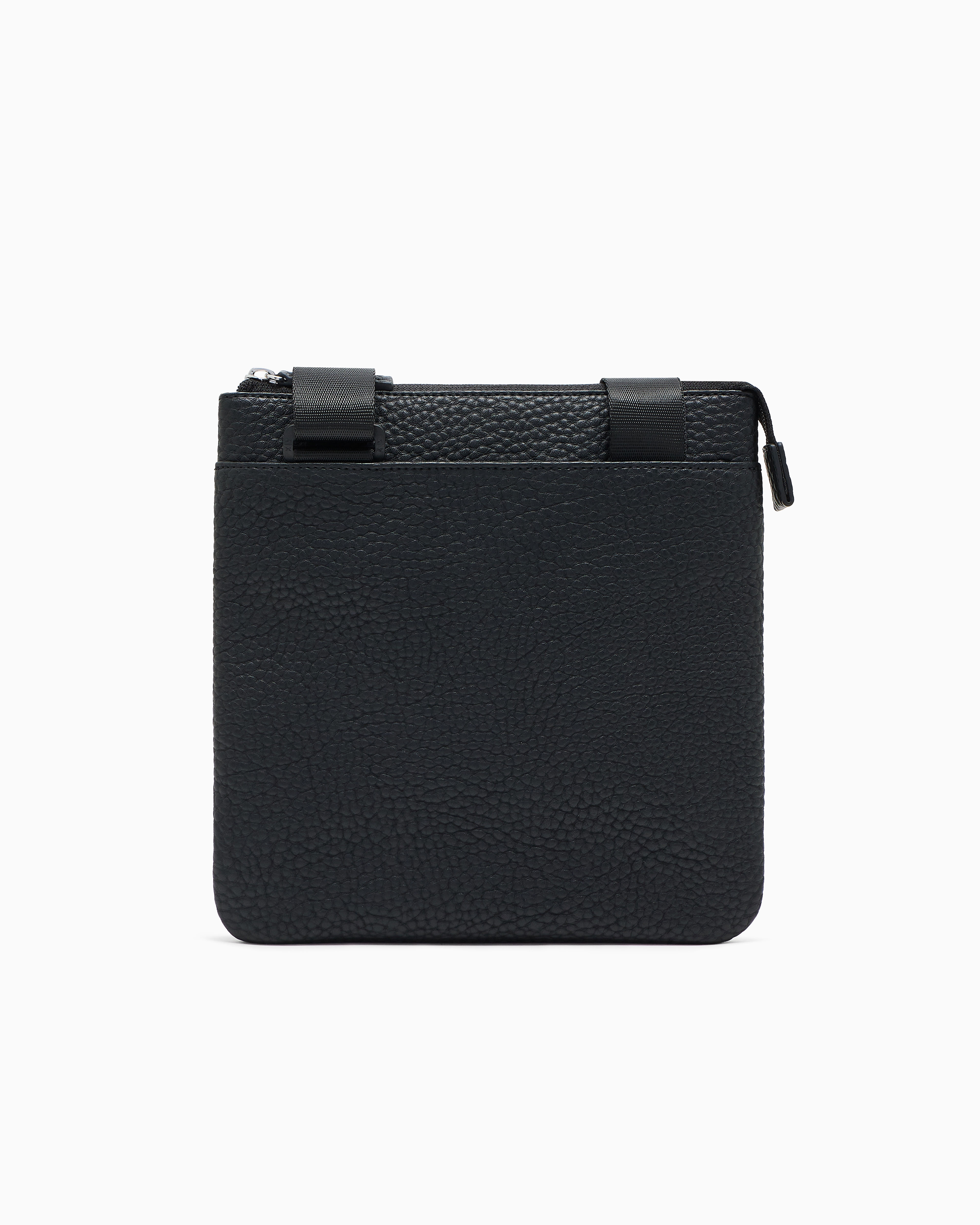 Armani Exchange - Flat crossbody bag with external pocket, Man, Black, Size: TU