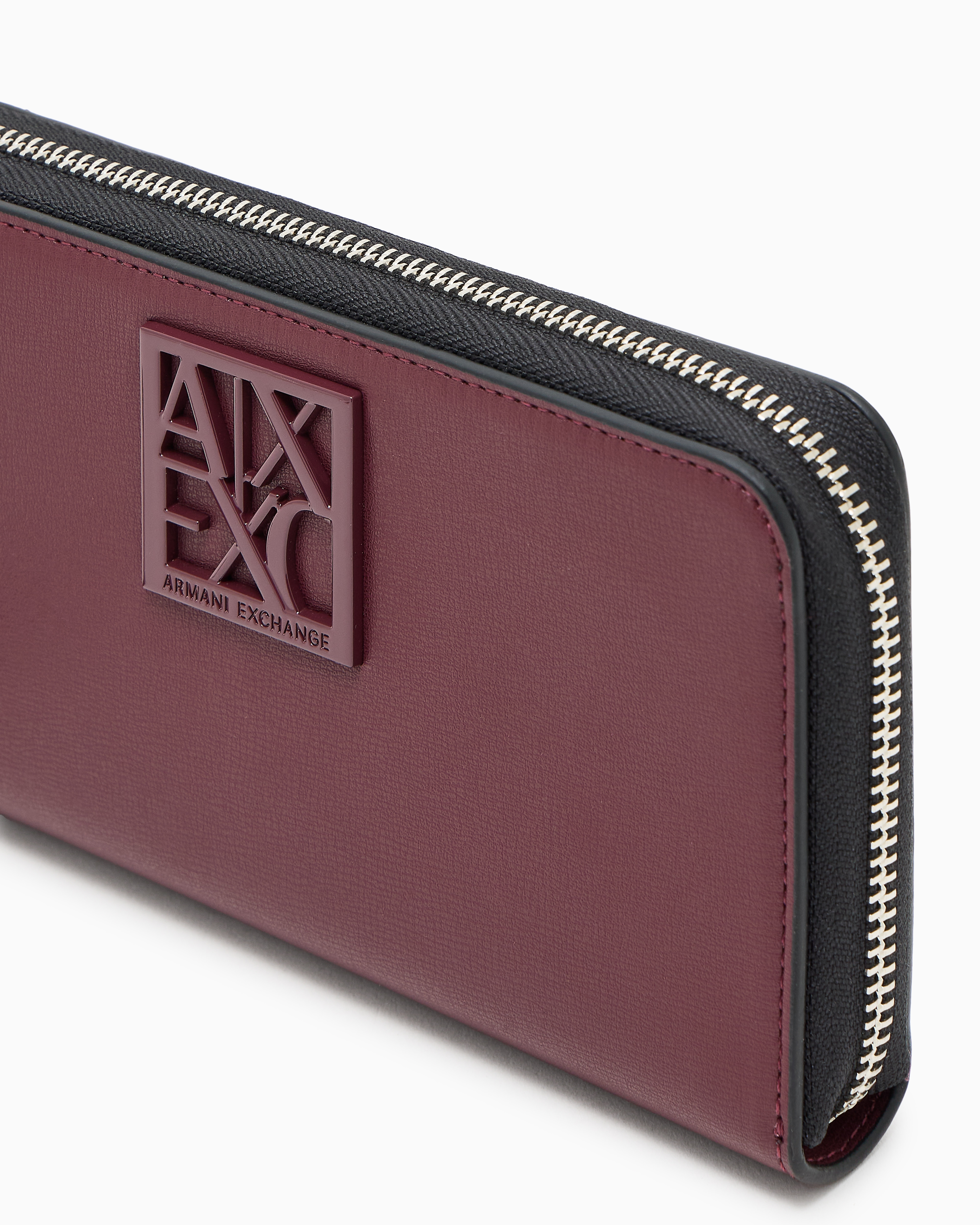 Armani Exchange -  Horizontal wallet with logo, Woman, Burgundy, Size: TU