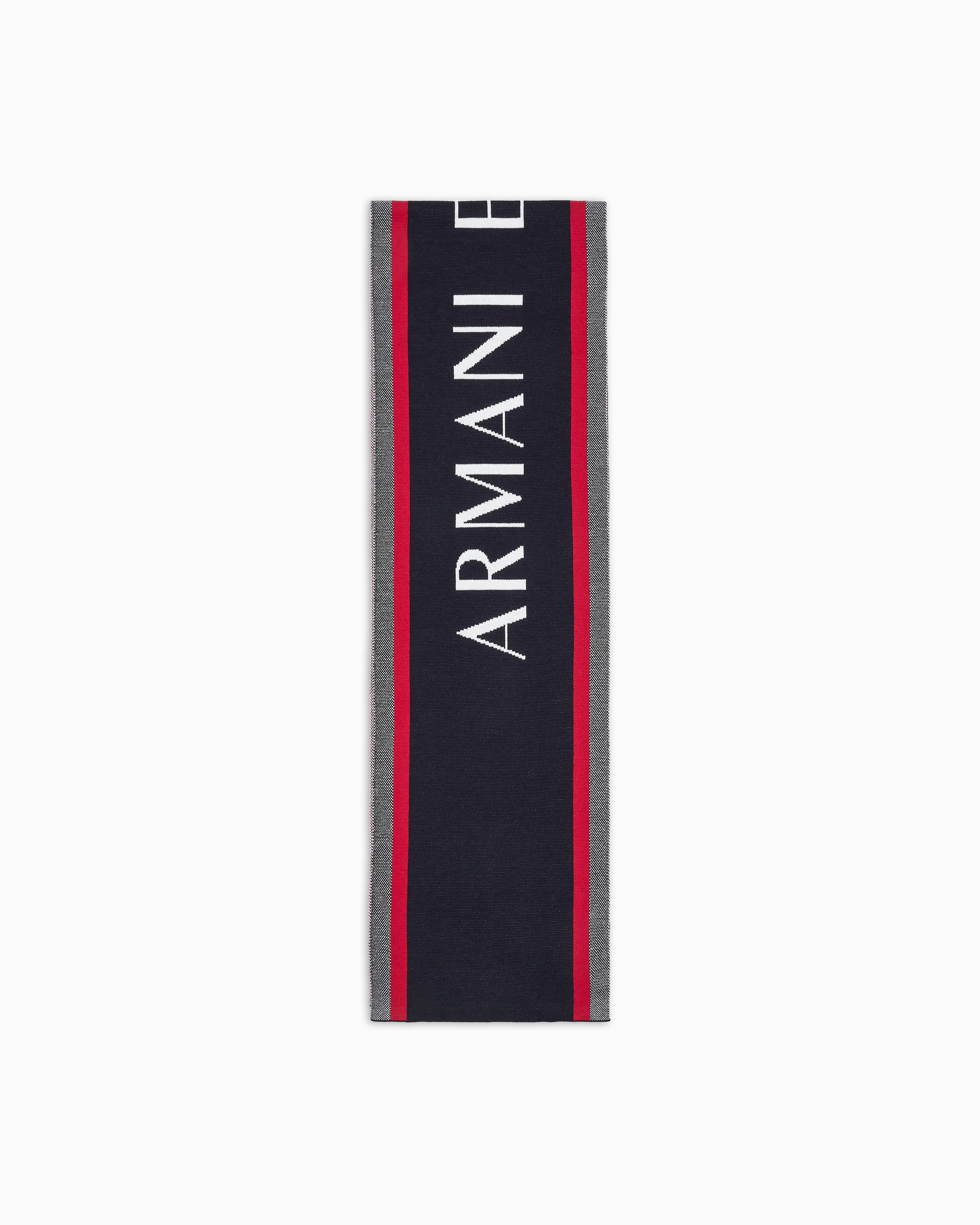 WOOL BLEND SCARF WITH LOGO LETTERING