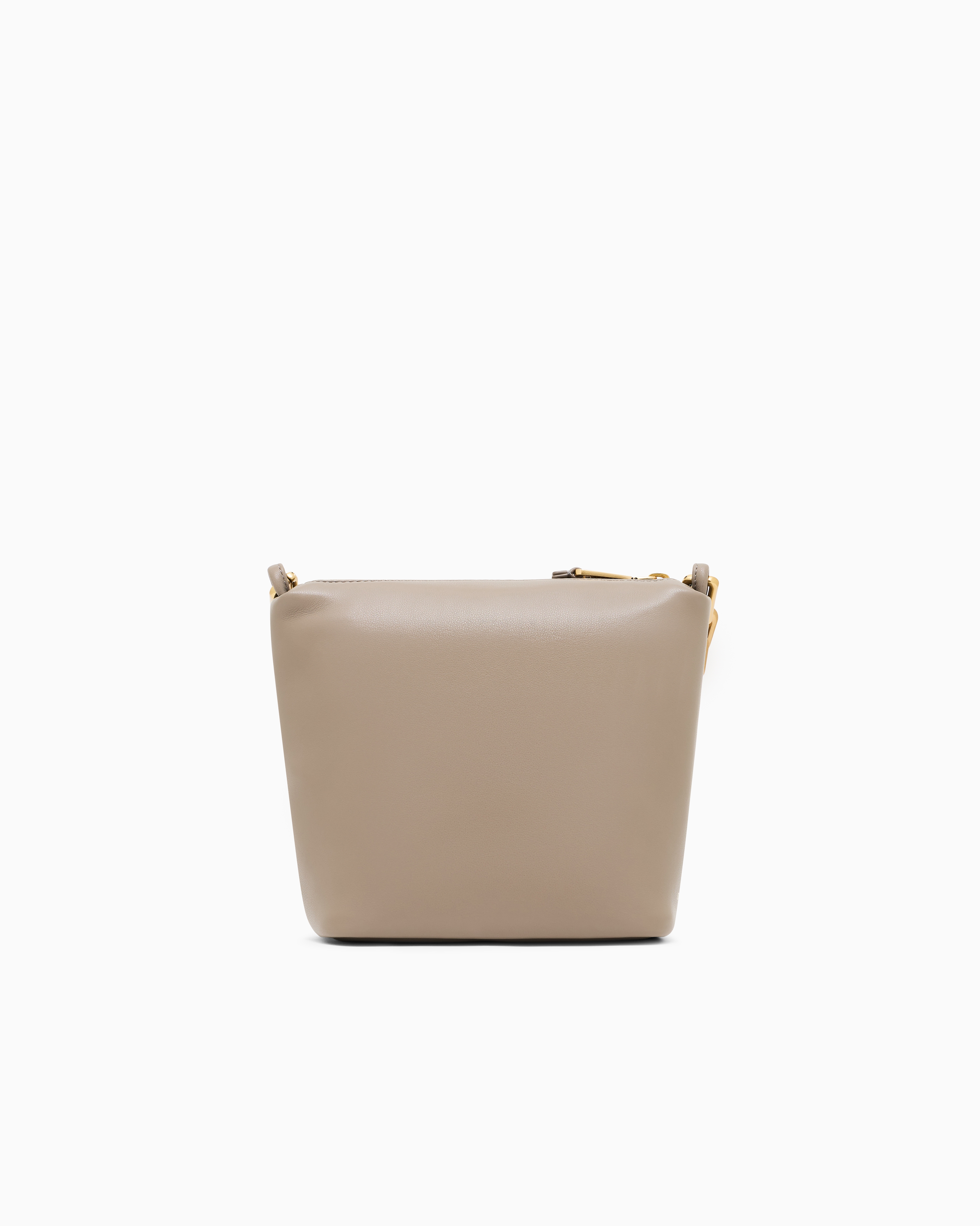 Leather small hobo bag with chain | Emporio Armani