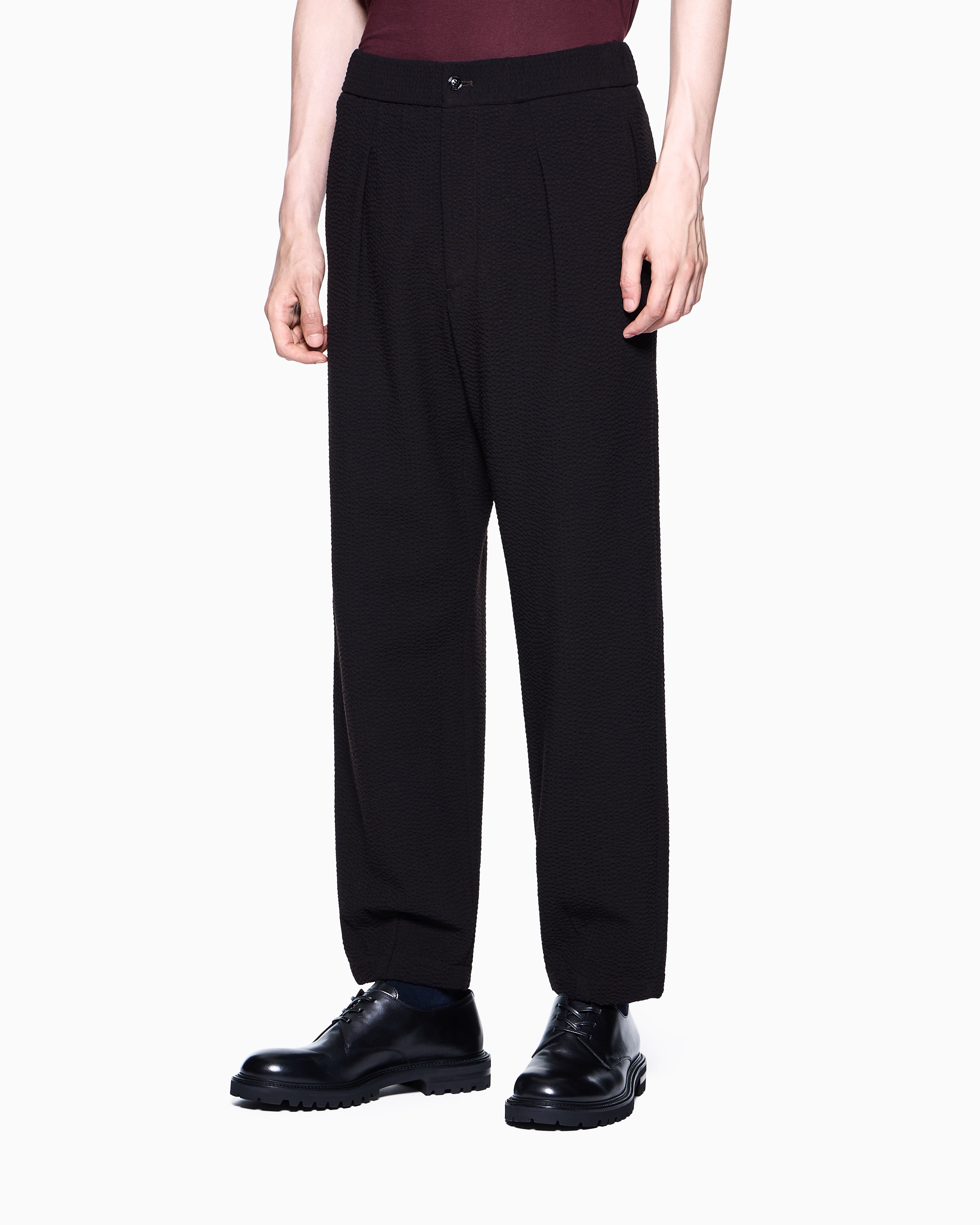 ジョルジオ アルマーニ スラックス ウールギャバジン ブラック GM000576_TE11200_U8137_E_FW202