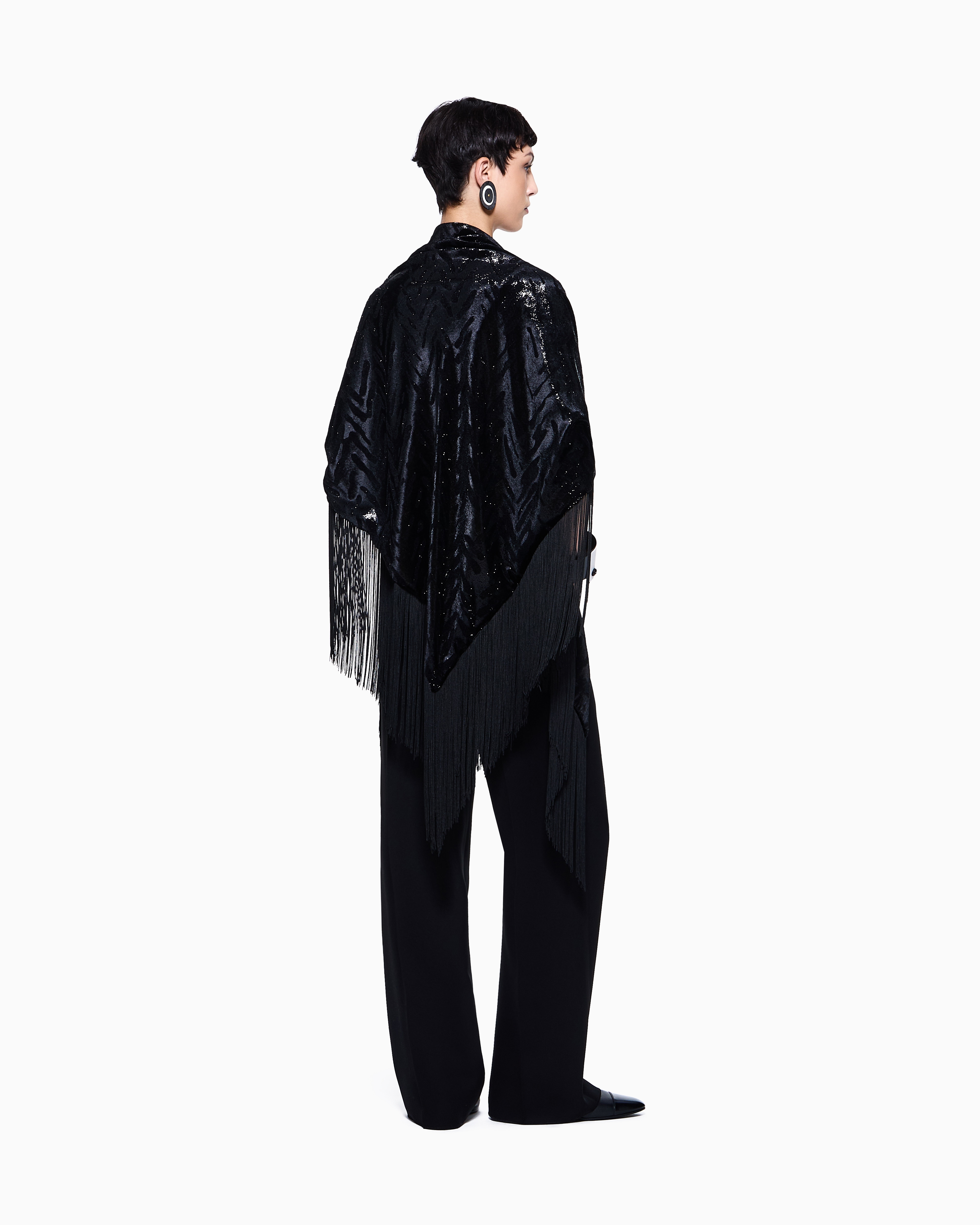 【美品/伊製】GIORGIO ARMANI フリルデザインジャケット ブラック undefined
