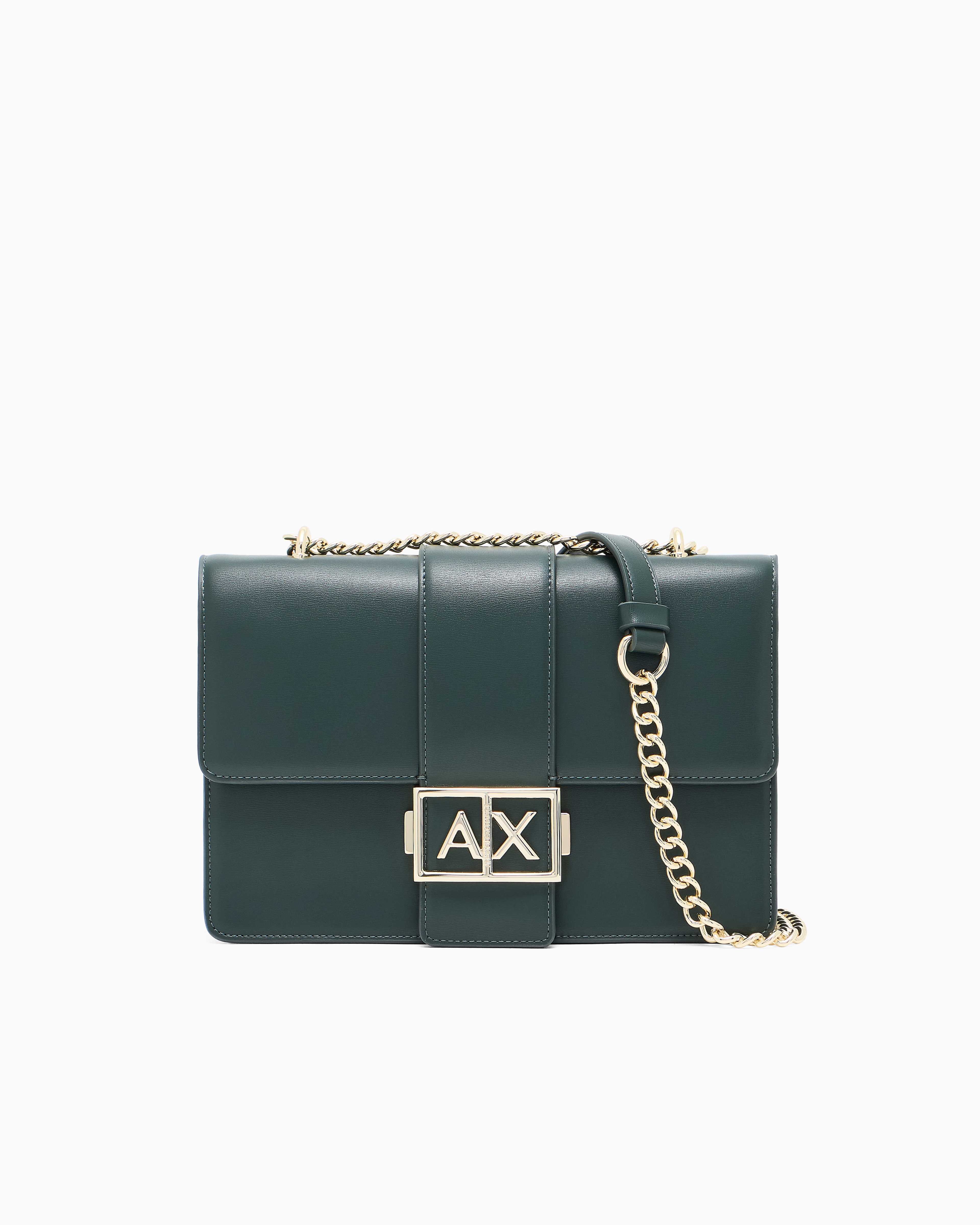 Armani Exchange - Shoulder bag with metal logo, Woman, Green, Size: TU