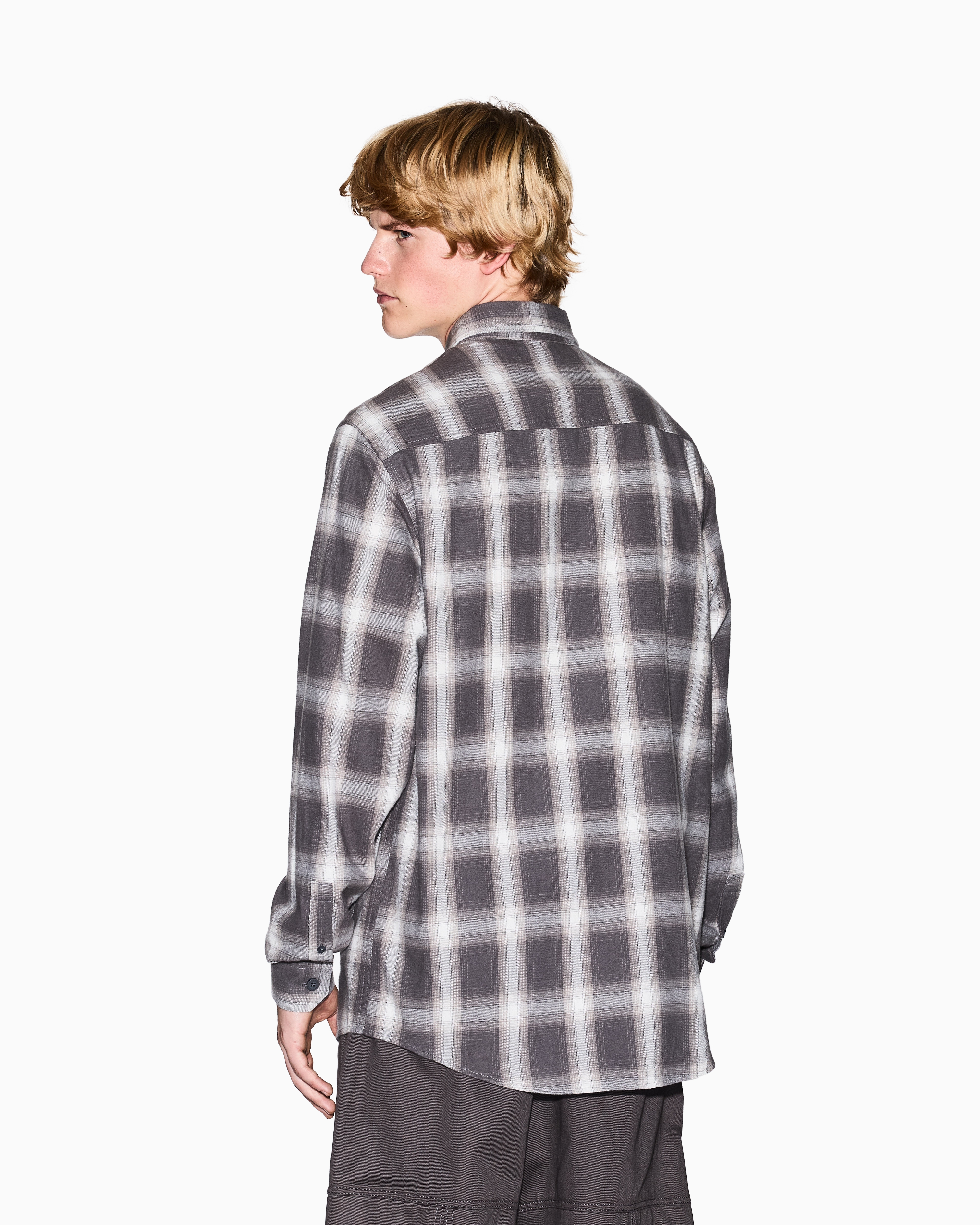 Armani Exchange - Regular fit check pattern shirt, Man, Brown, Size: