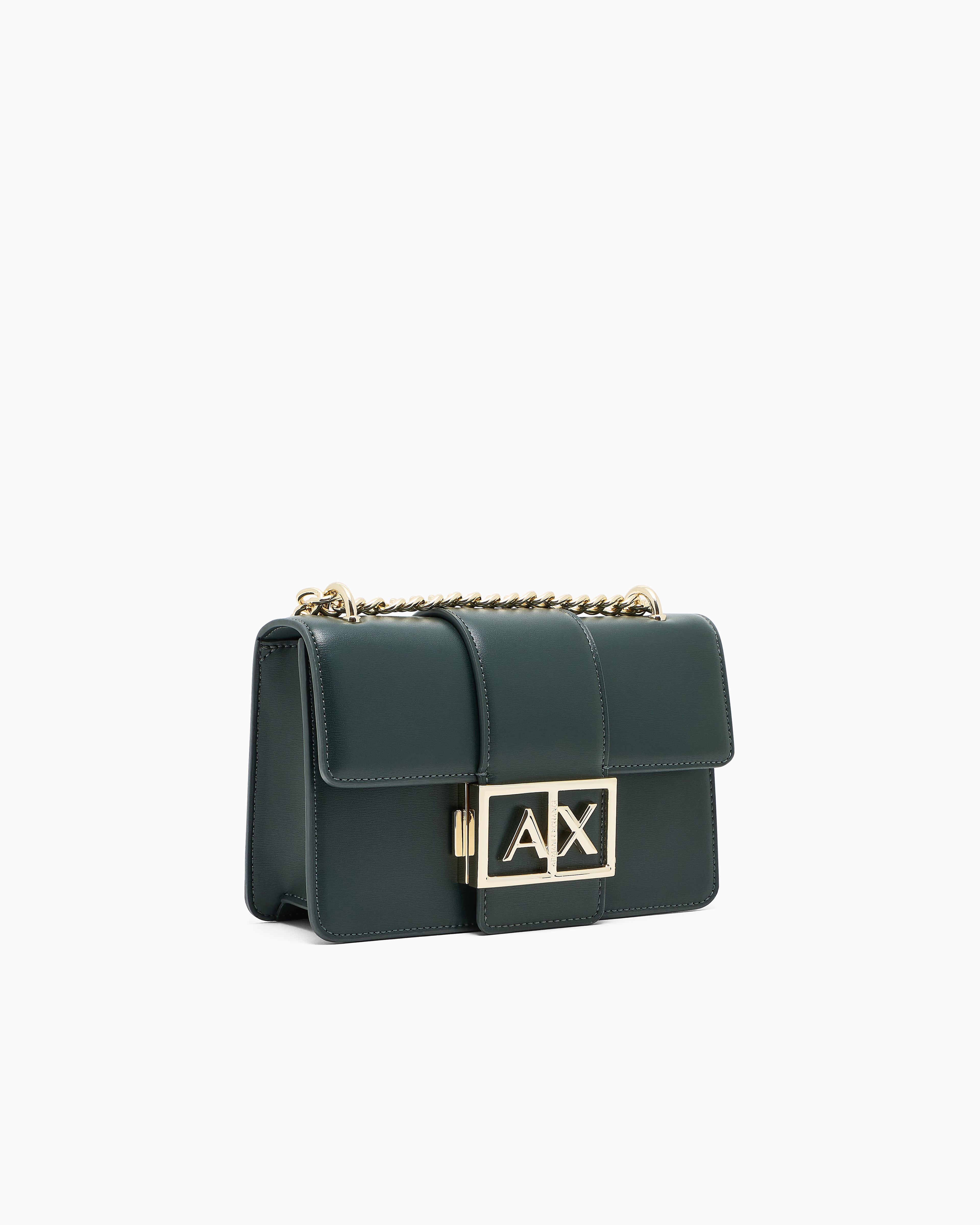 Armani Exchange - Shoulder bag with metal logo, Woman, Green, Size: TU