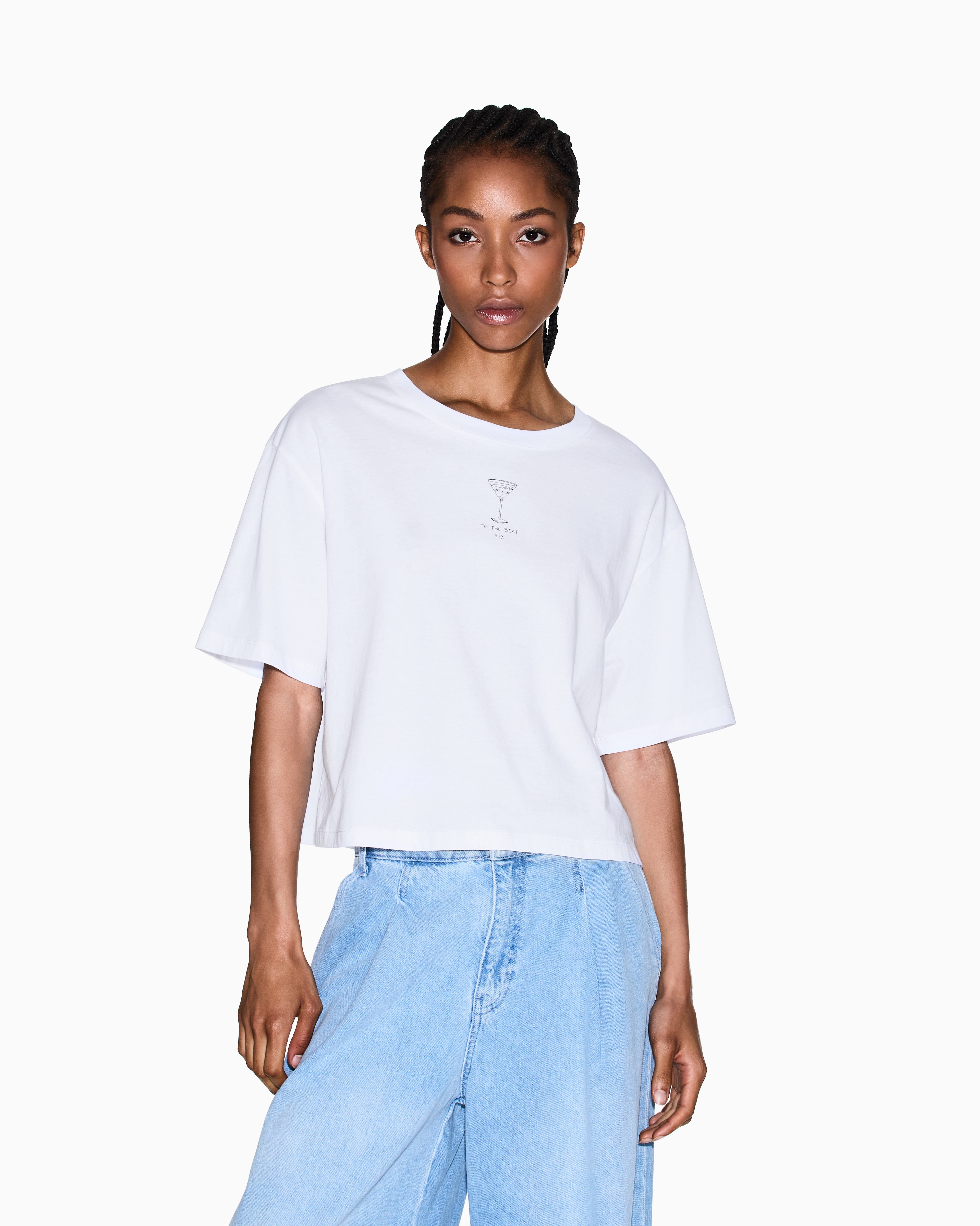 Cropped cocktail T-shirt