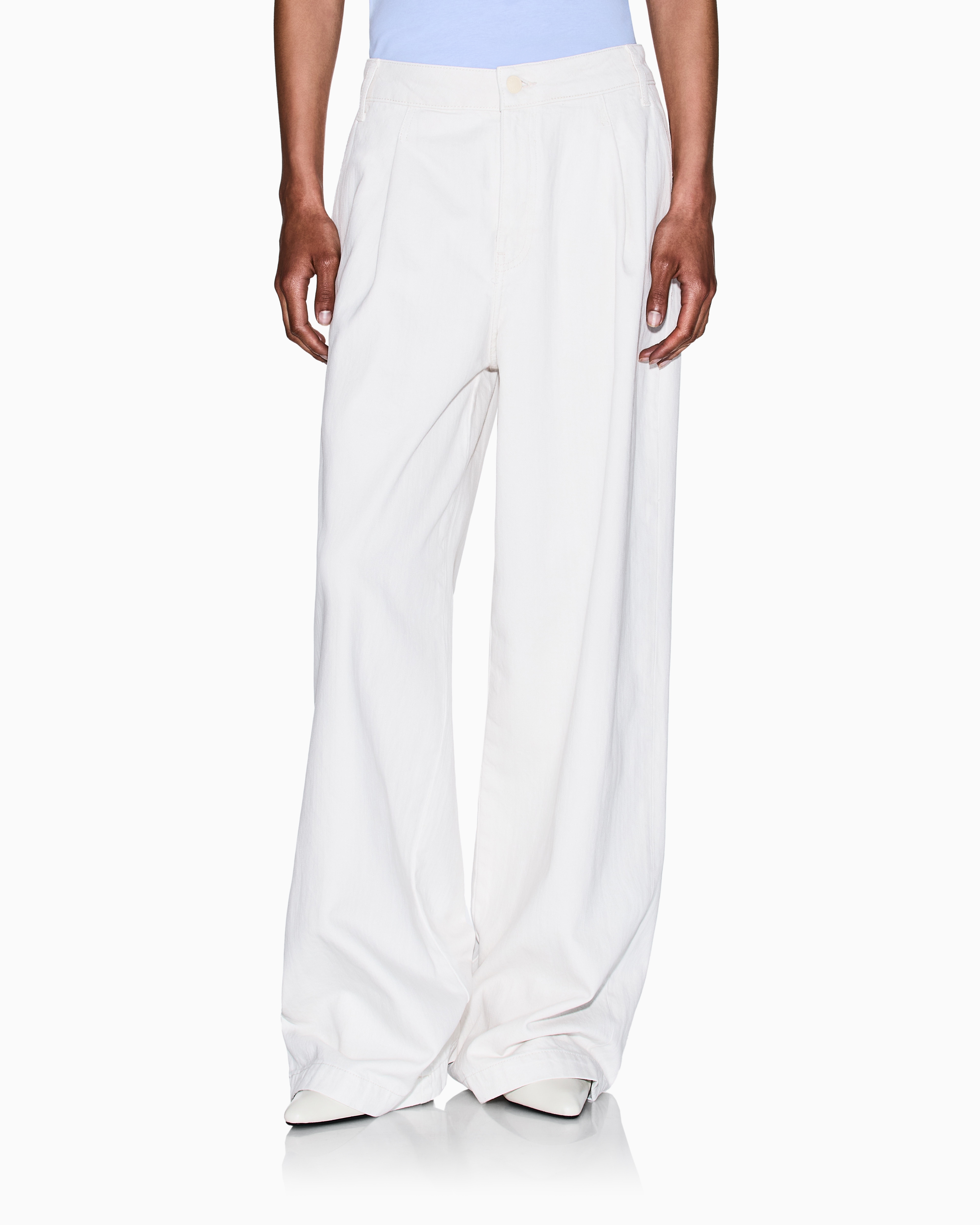 Armani Exchange - LIGHT BLUE DENIM TROUSER, Woman, Camel, Size: