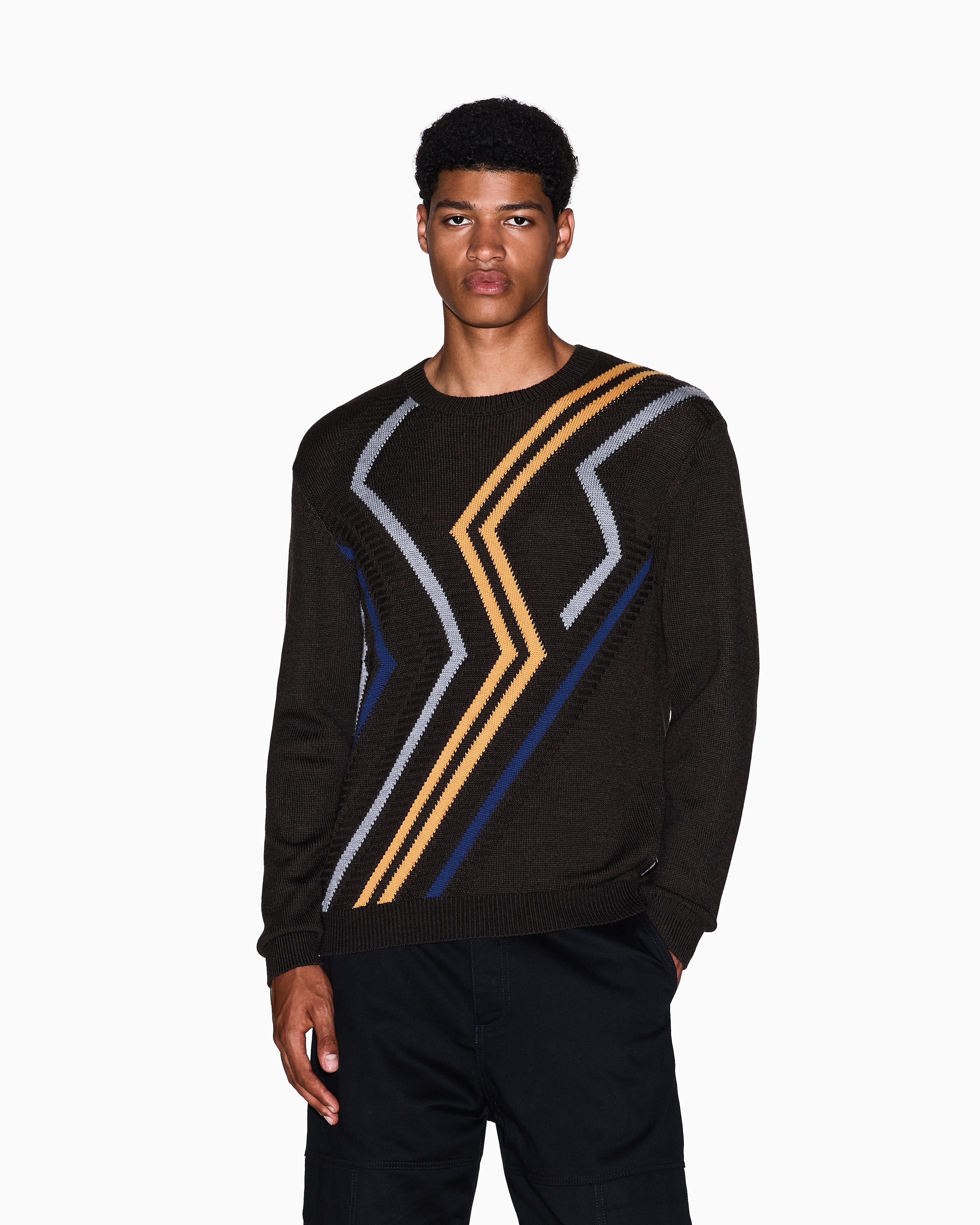 ジグザグデザイン ニットプルオーバー | Armani Exchange