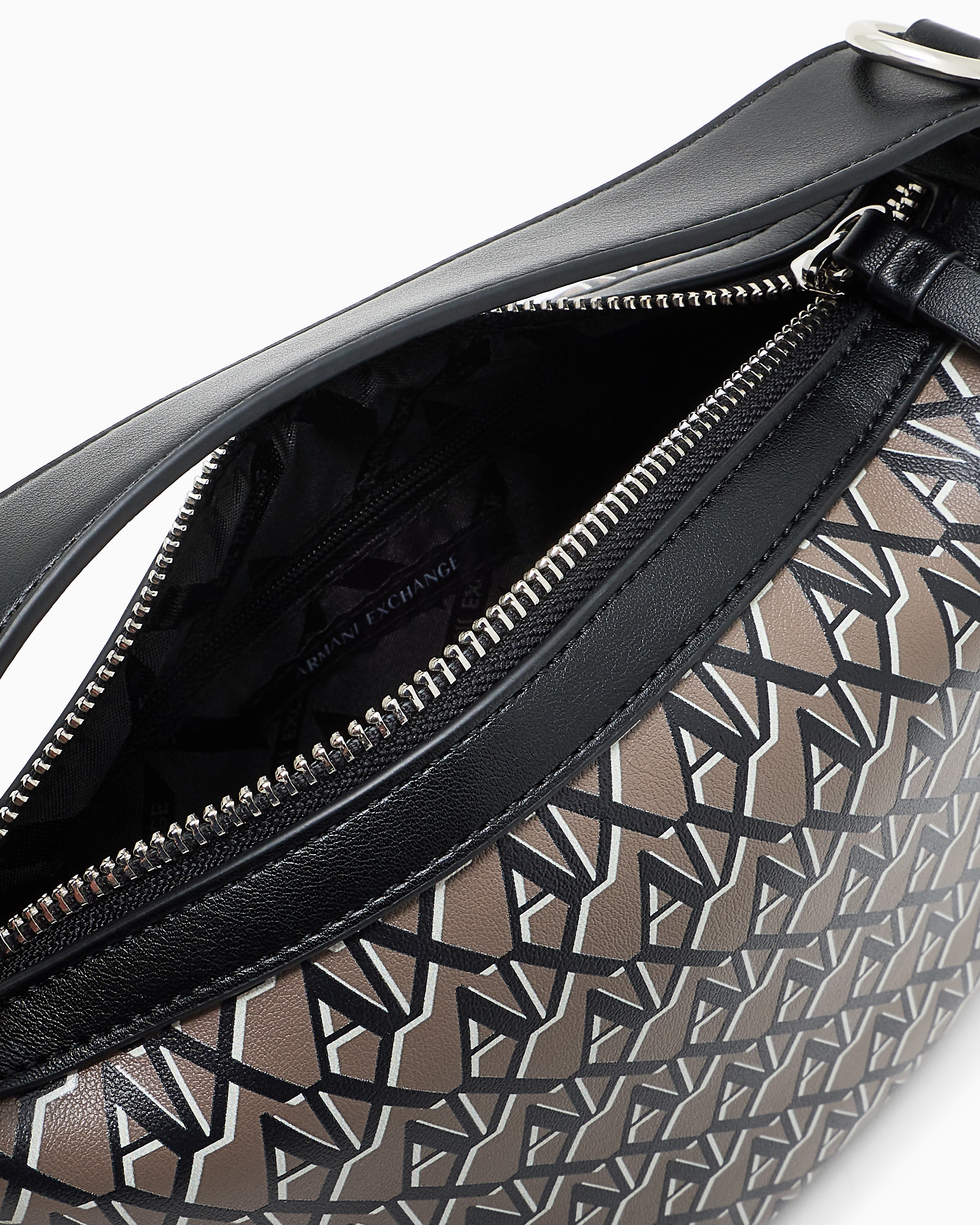 Hobo bag with allover logo