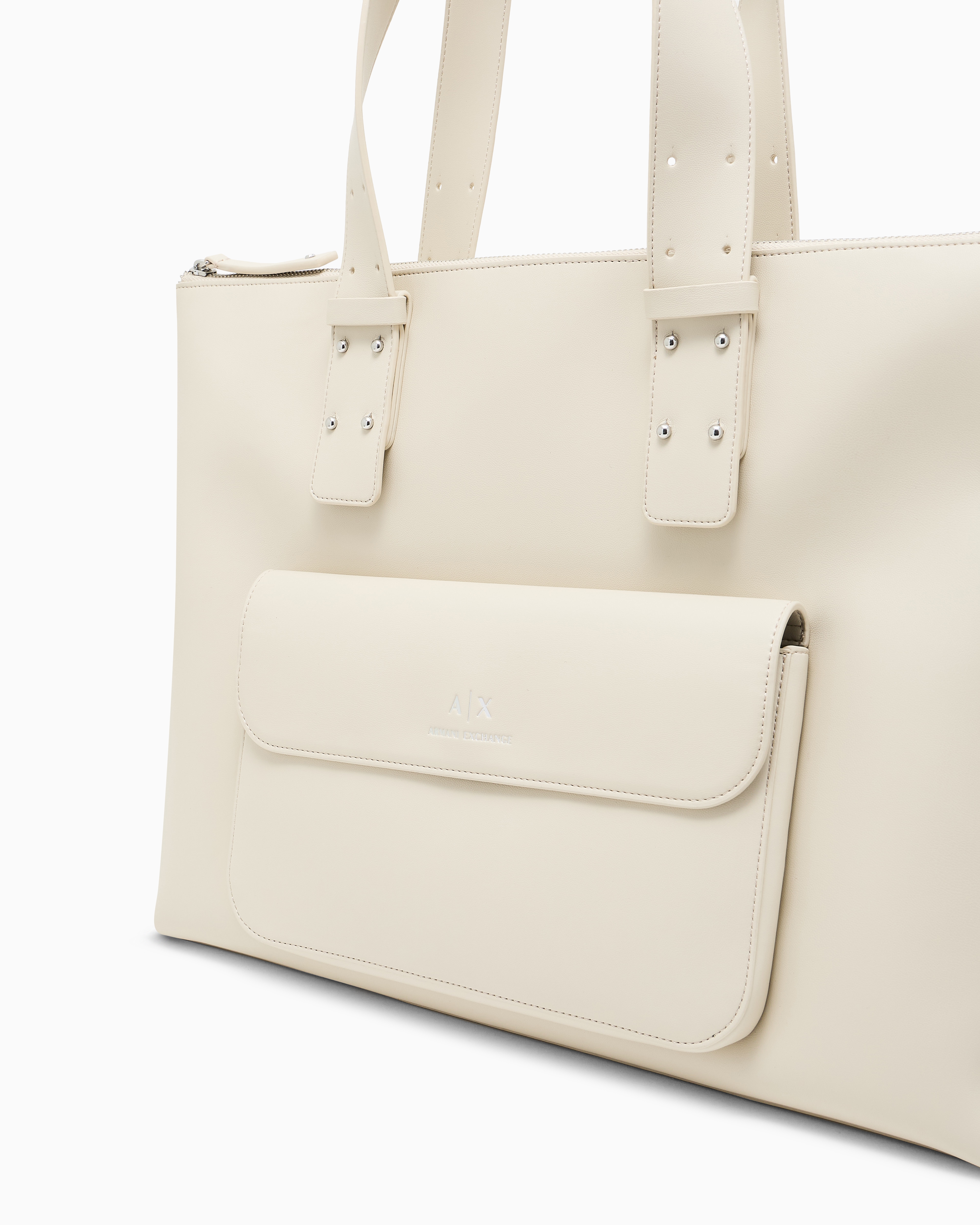 Handbag with external pocket