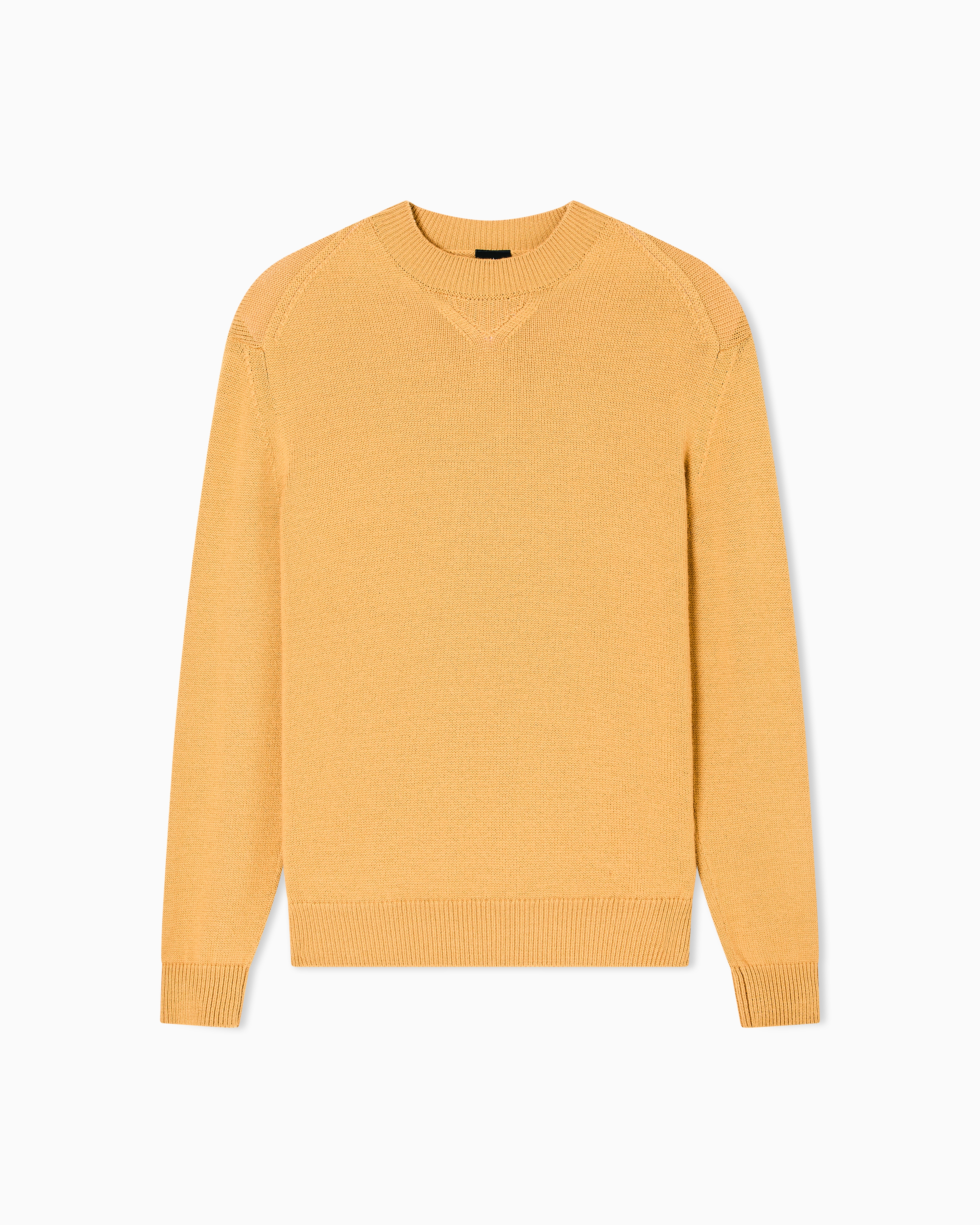 Armani Exchange - Wool and cotton crew neck sweater, Man, Yellow, Size: