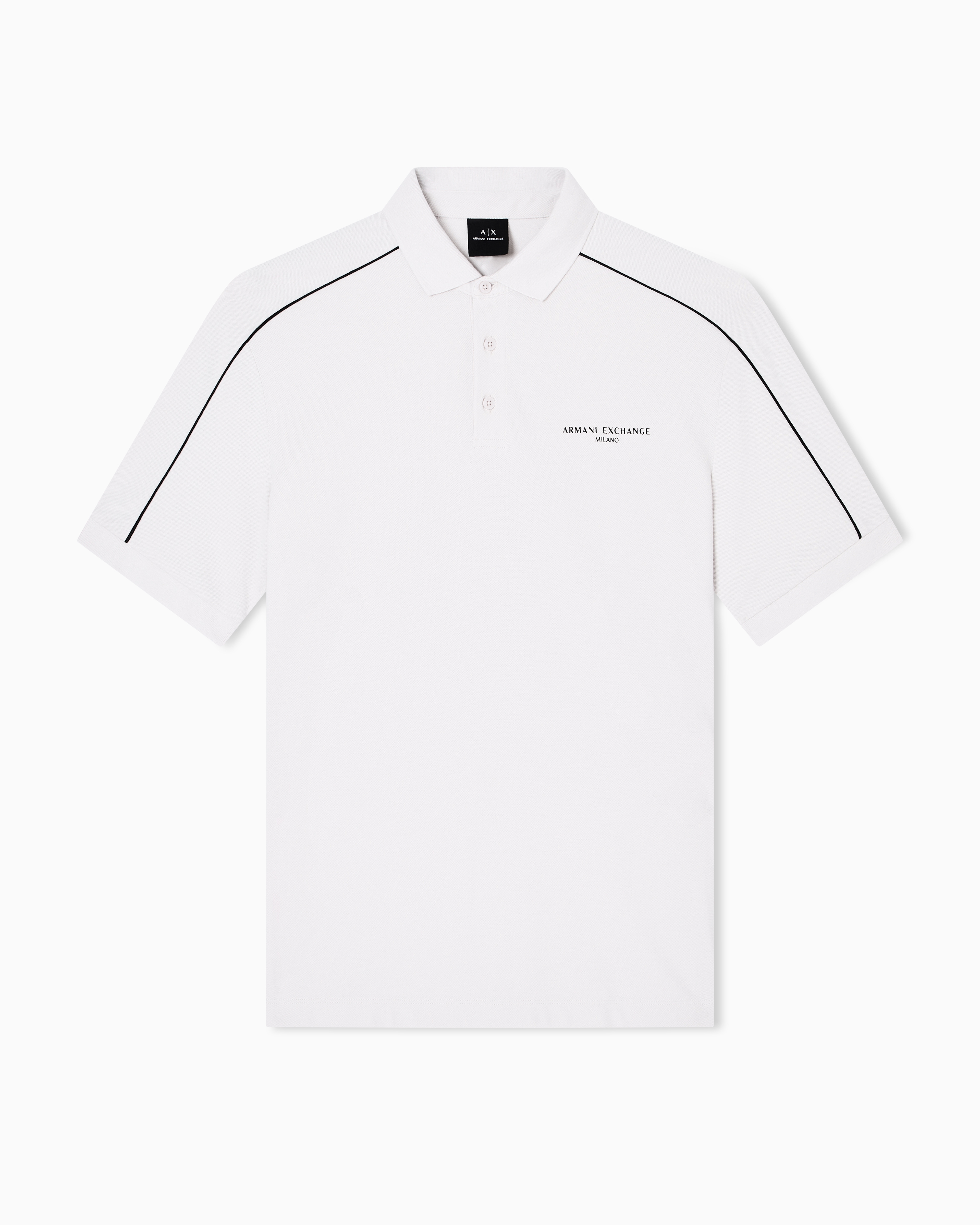 Contrasting piping pique polo shirt