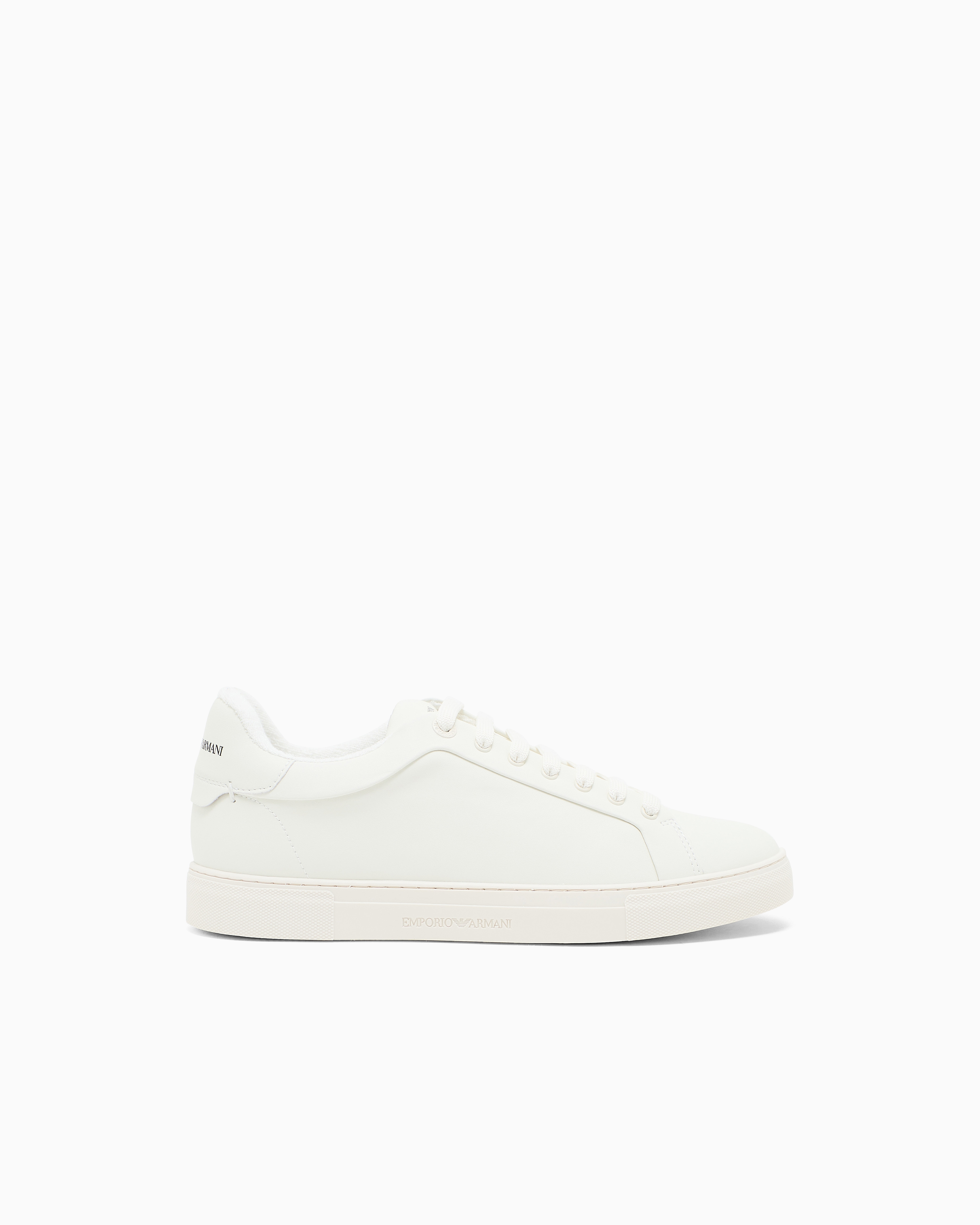 Emporio Armani - Supple leather sneakers, Man, White, Size: