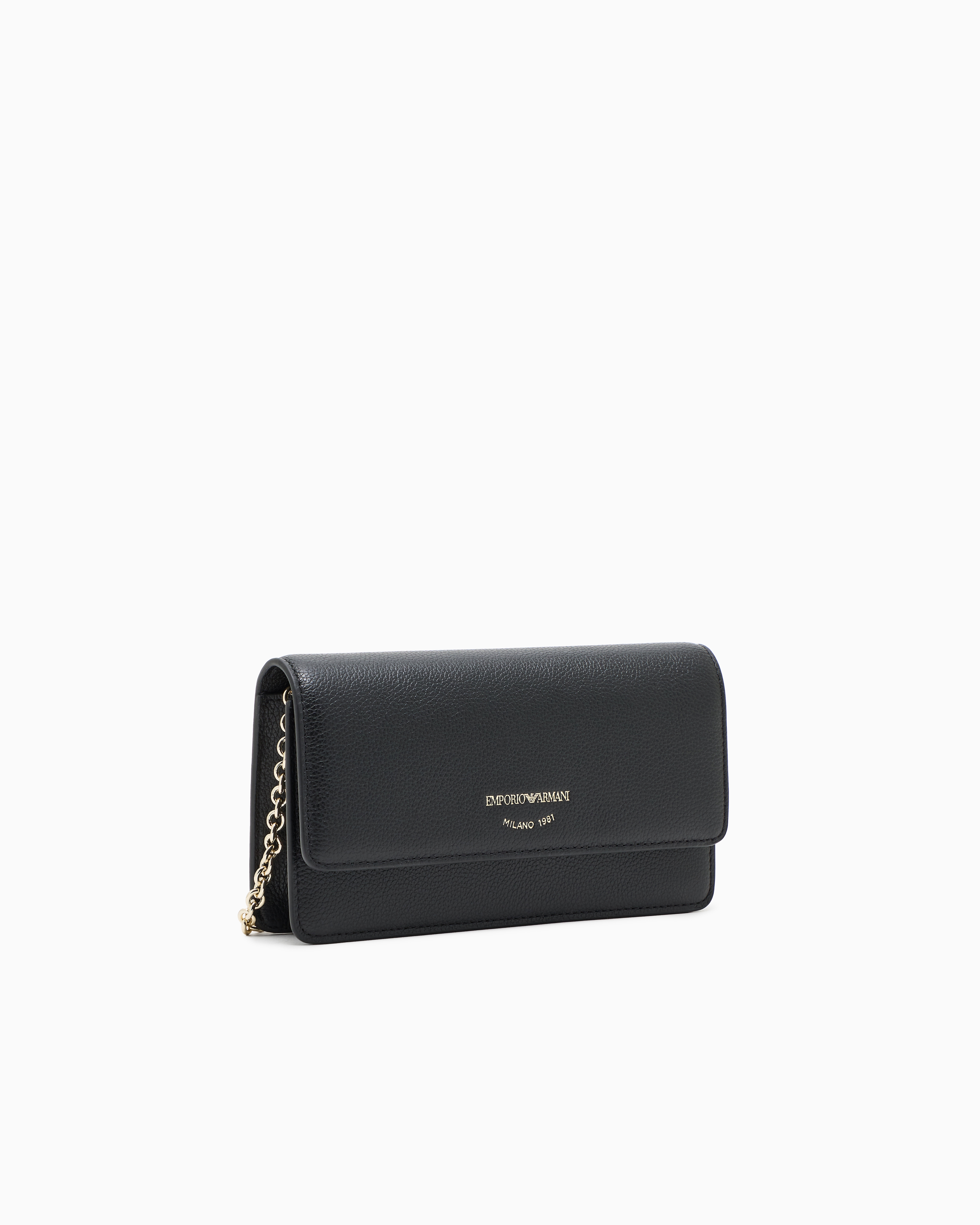 Emporio Armani - Mini bag in tumbled leather, Woman, Black, Size: TU