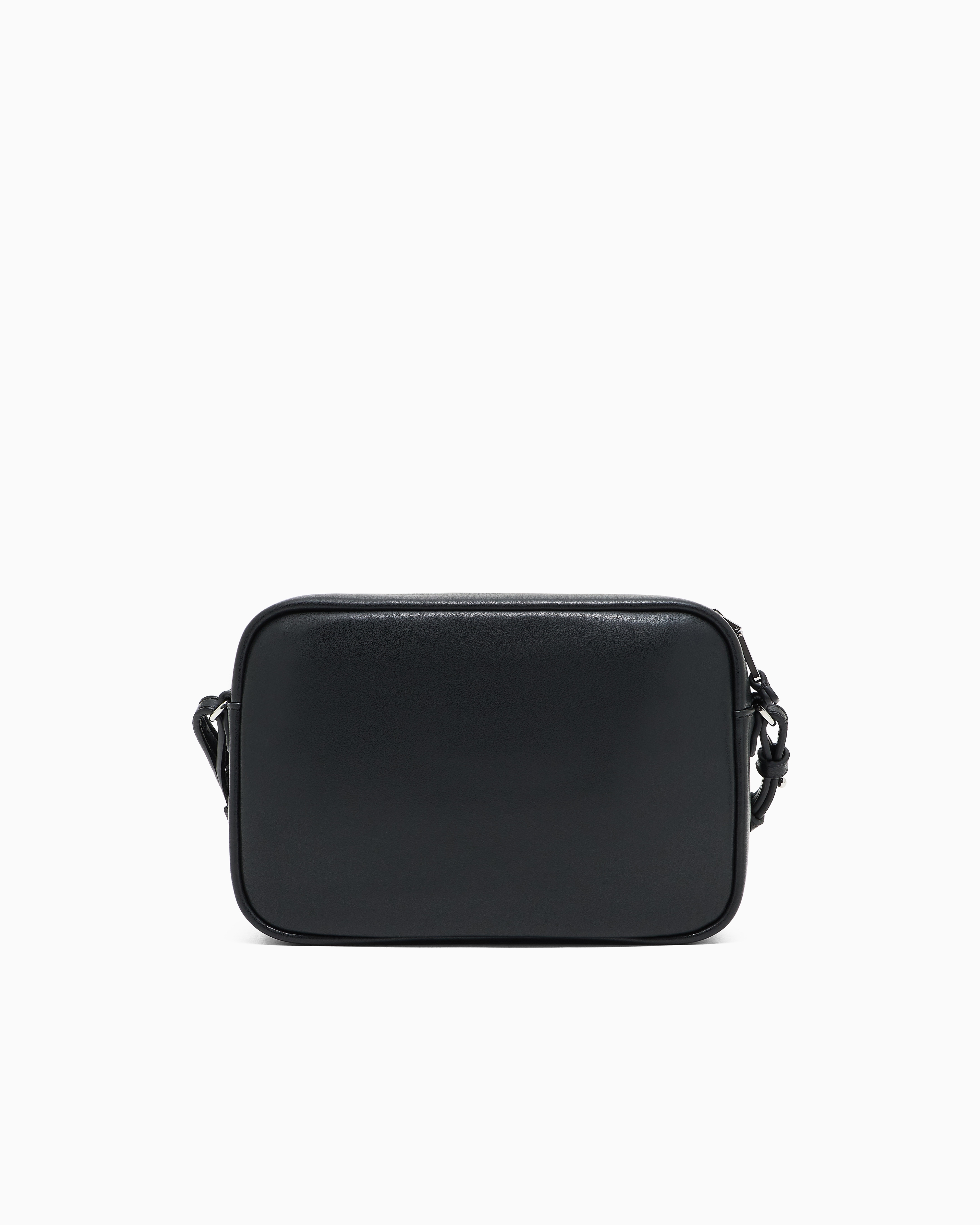 Emporio Armani - Leather camera case with shoulder strap, Woman, Black, Size: TU