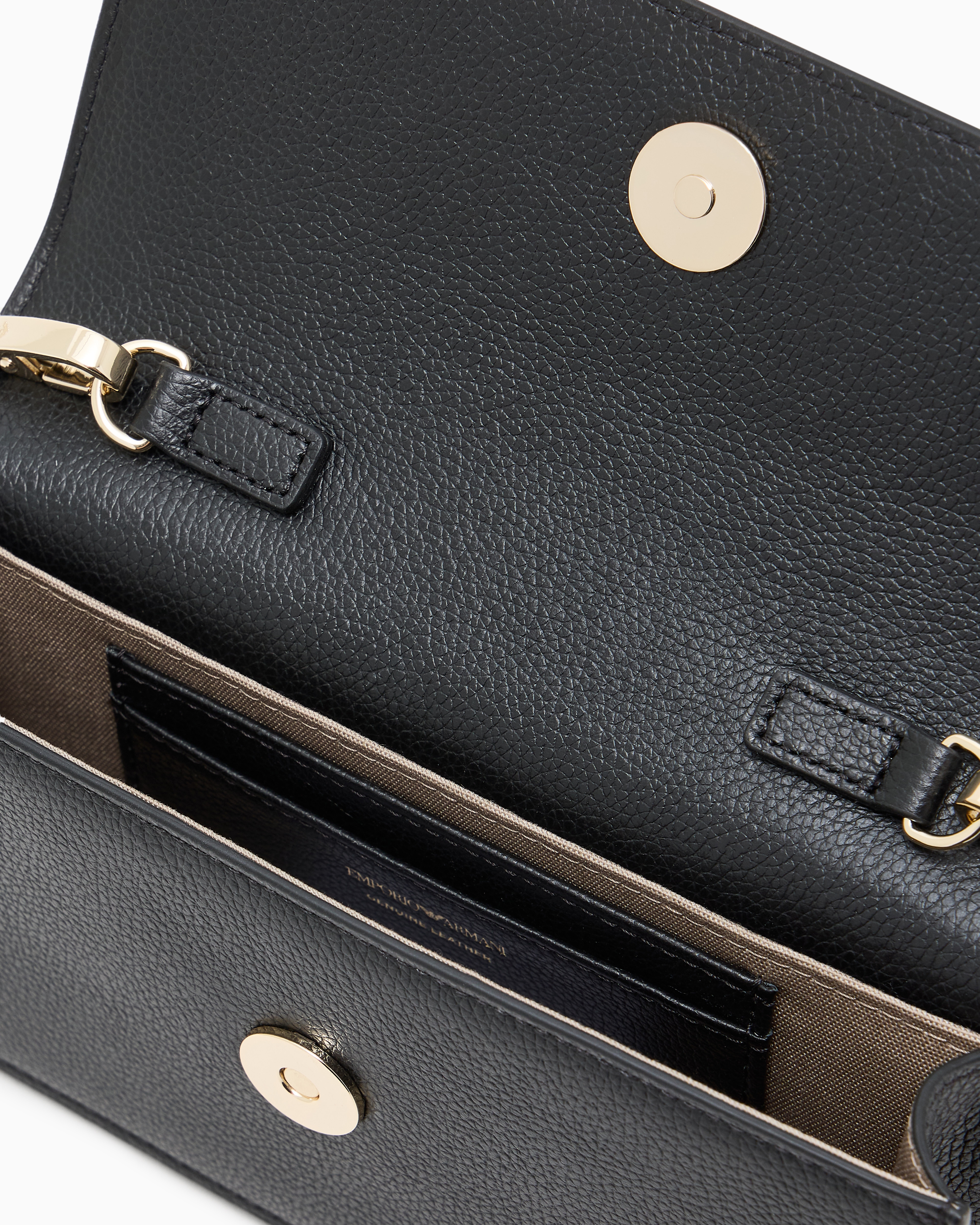 Emporio Armani - Mini bag in tumbled leather, Woman, Black, Size: TU