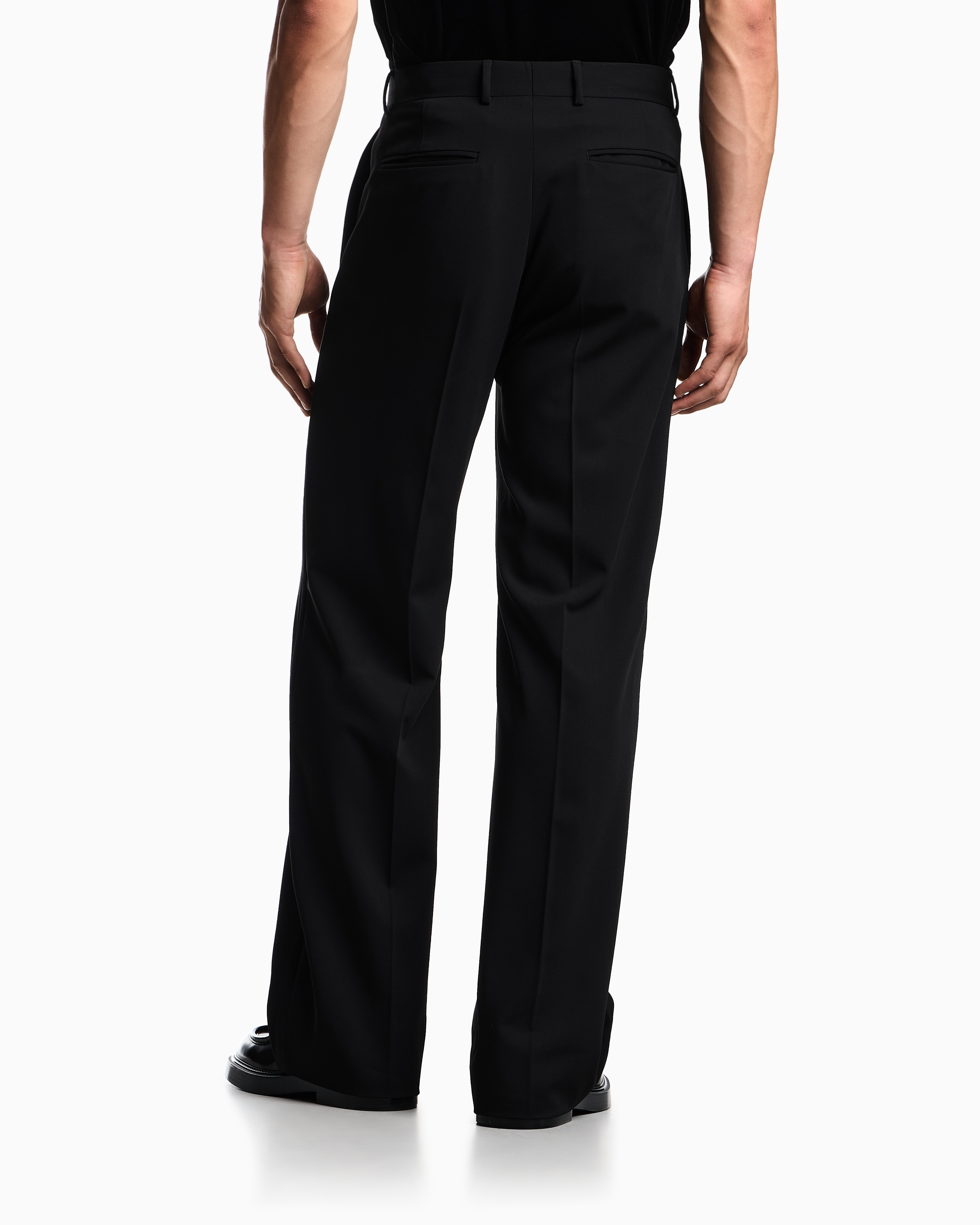 パンツ ウールギャバジン サテンバンド | Emporio Armani