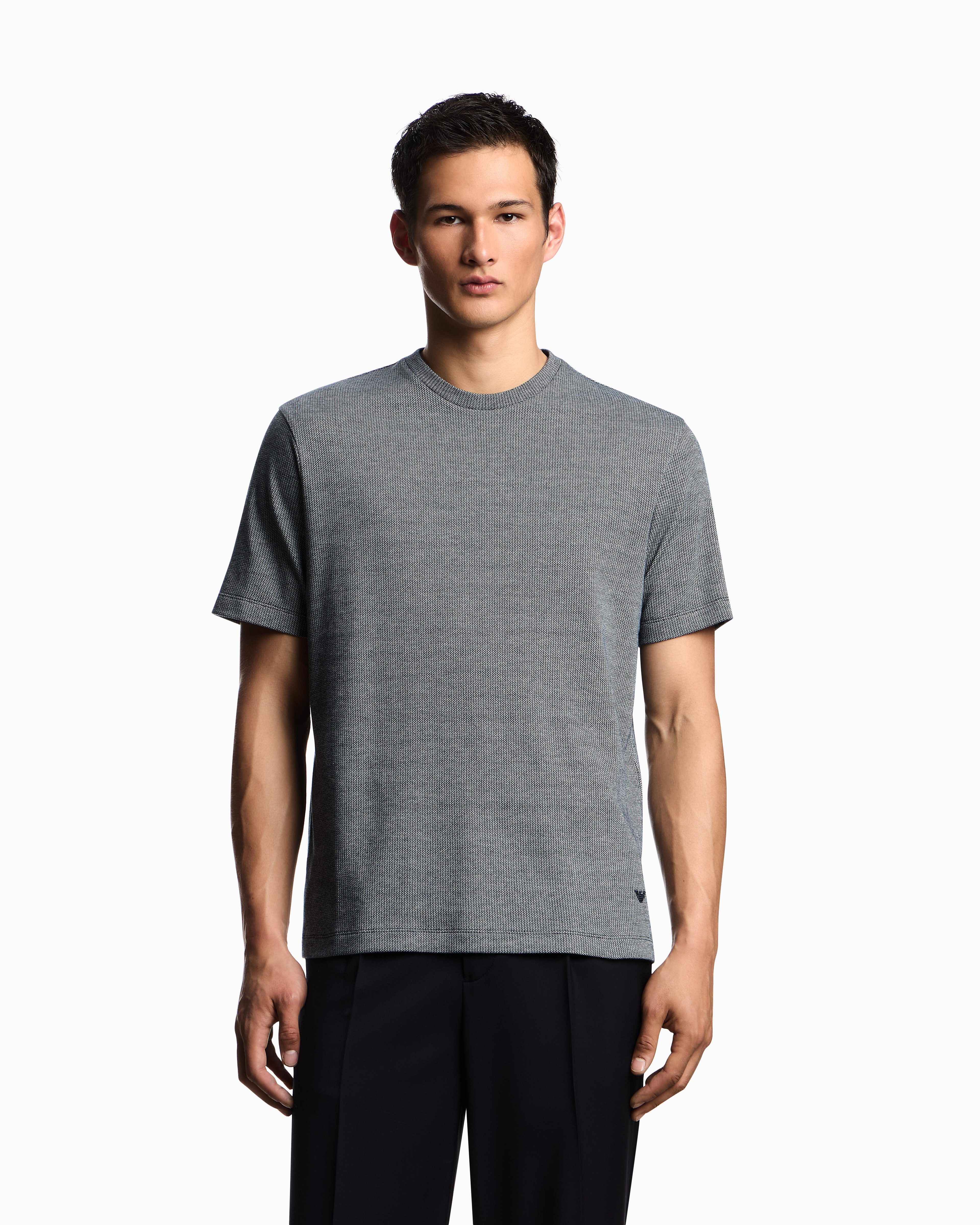 Emporio Armani - ASV two-tone jersey knit T-shirt, Man, Beige, Size: