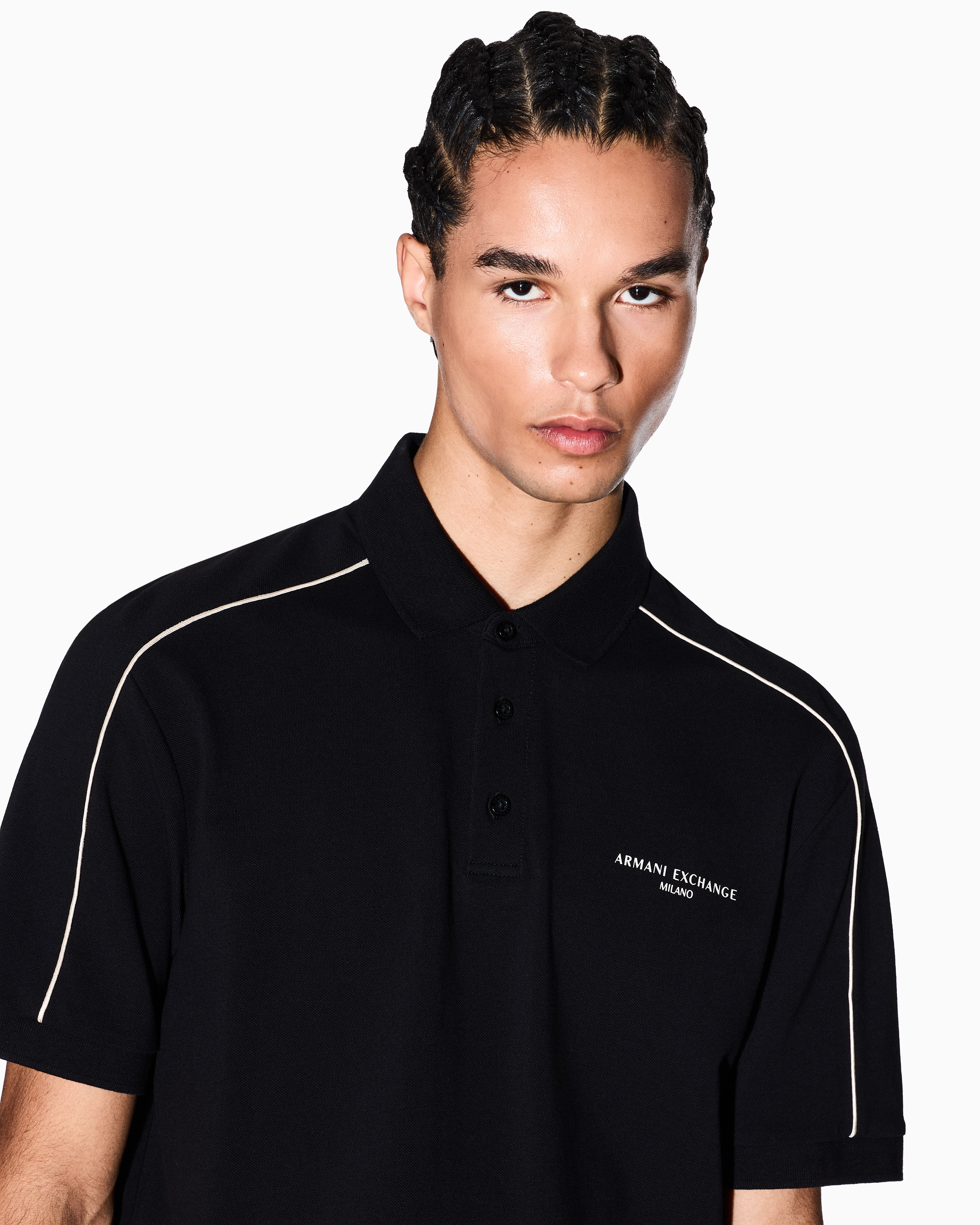 オンライン限定>AXロゴ コットンピケ 半袖ポロシャツ | Armani