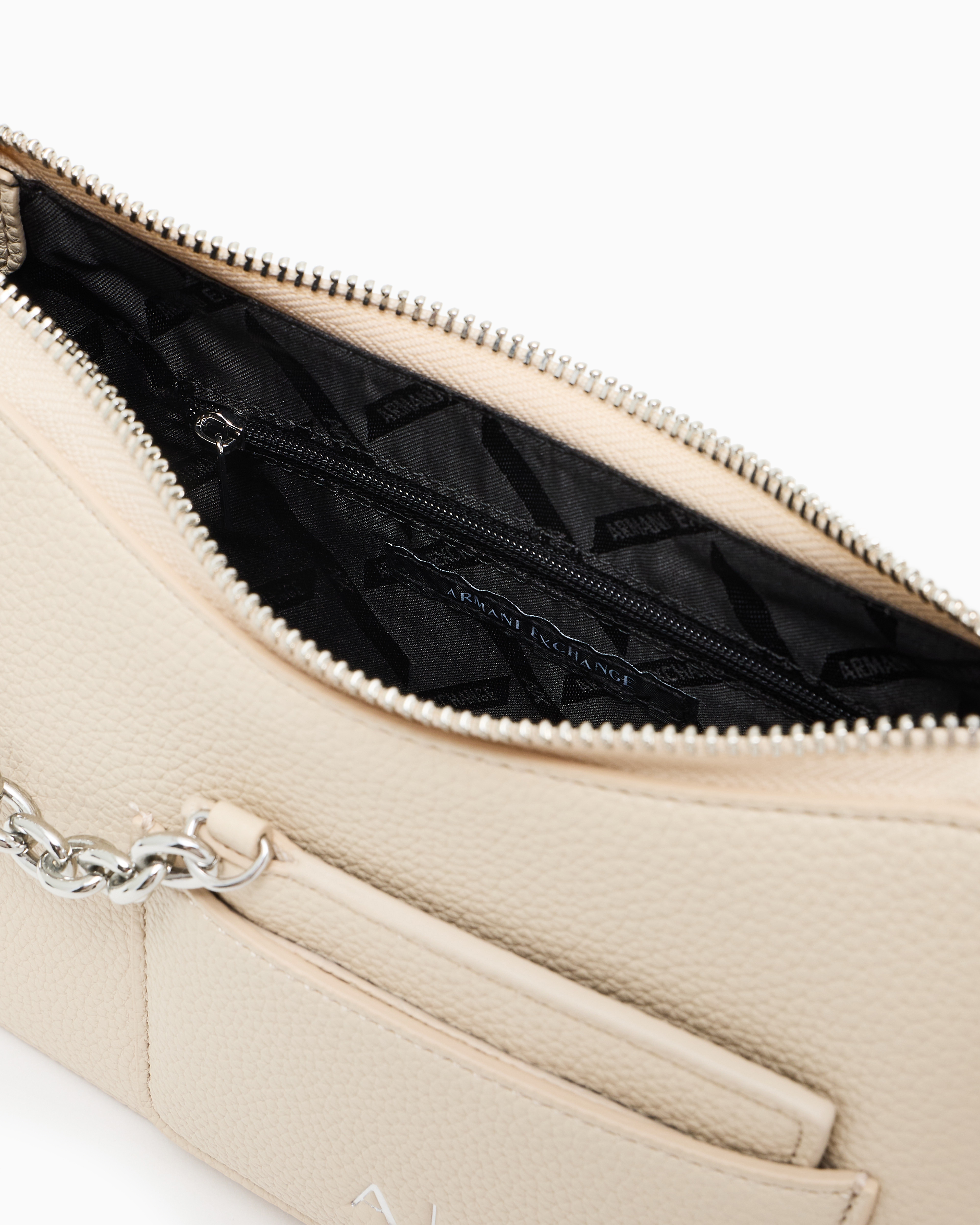 Armani Exchange - Textured shoulder bag, Woman, Beige, Size: TU