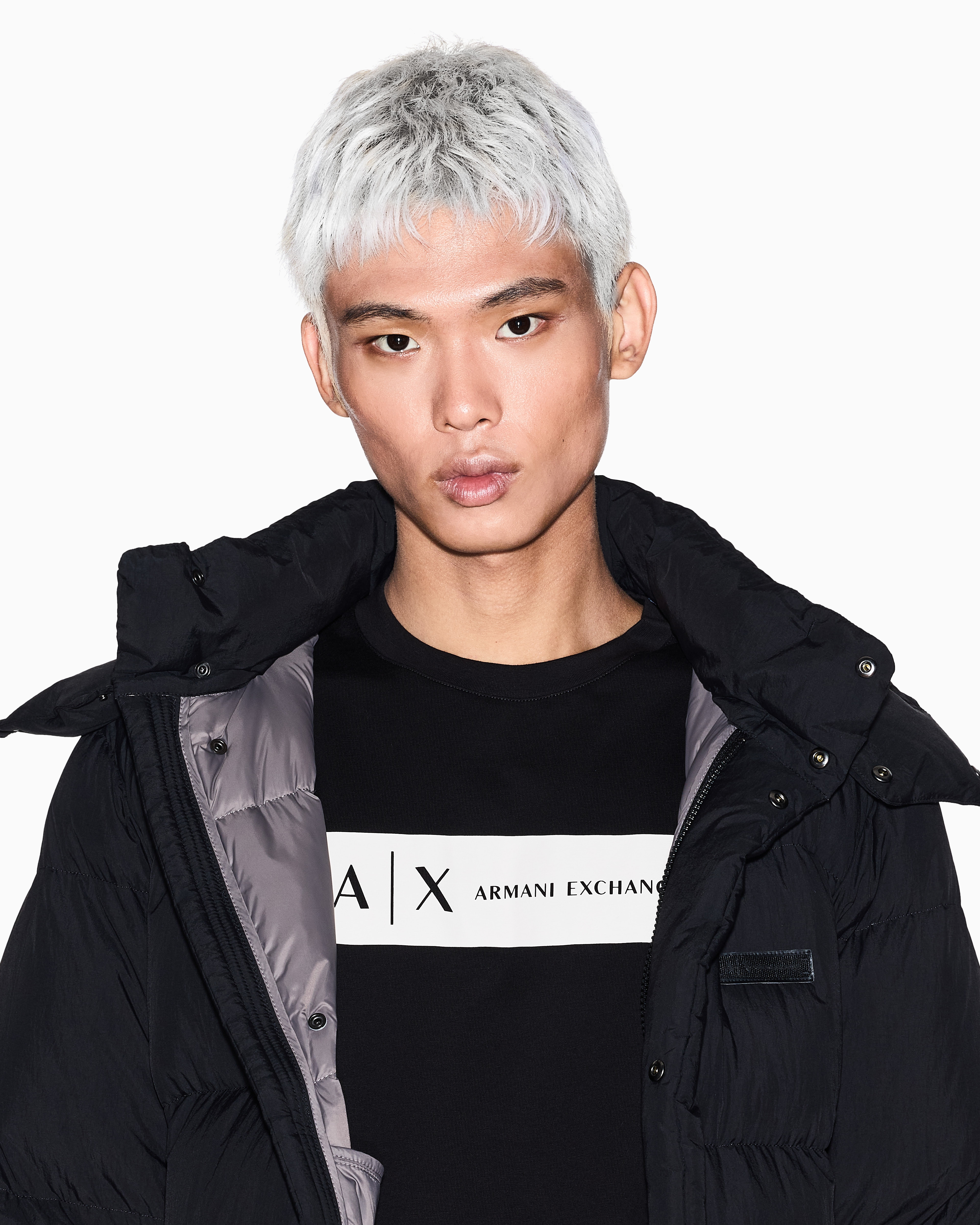 Armani Exchange - Regular fit T-shirt with rectangular logo, Man, Black, Size: