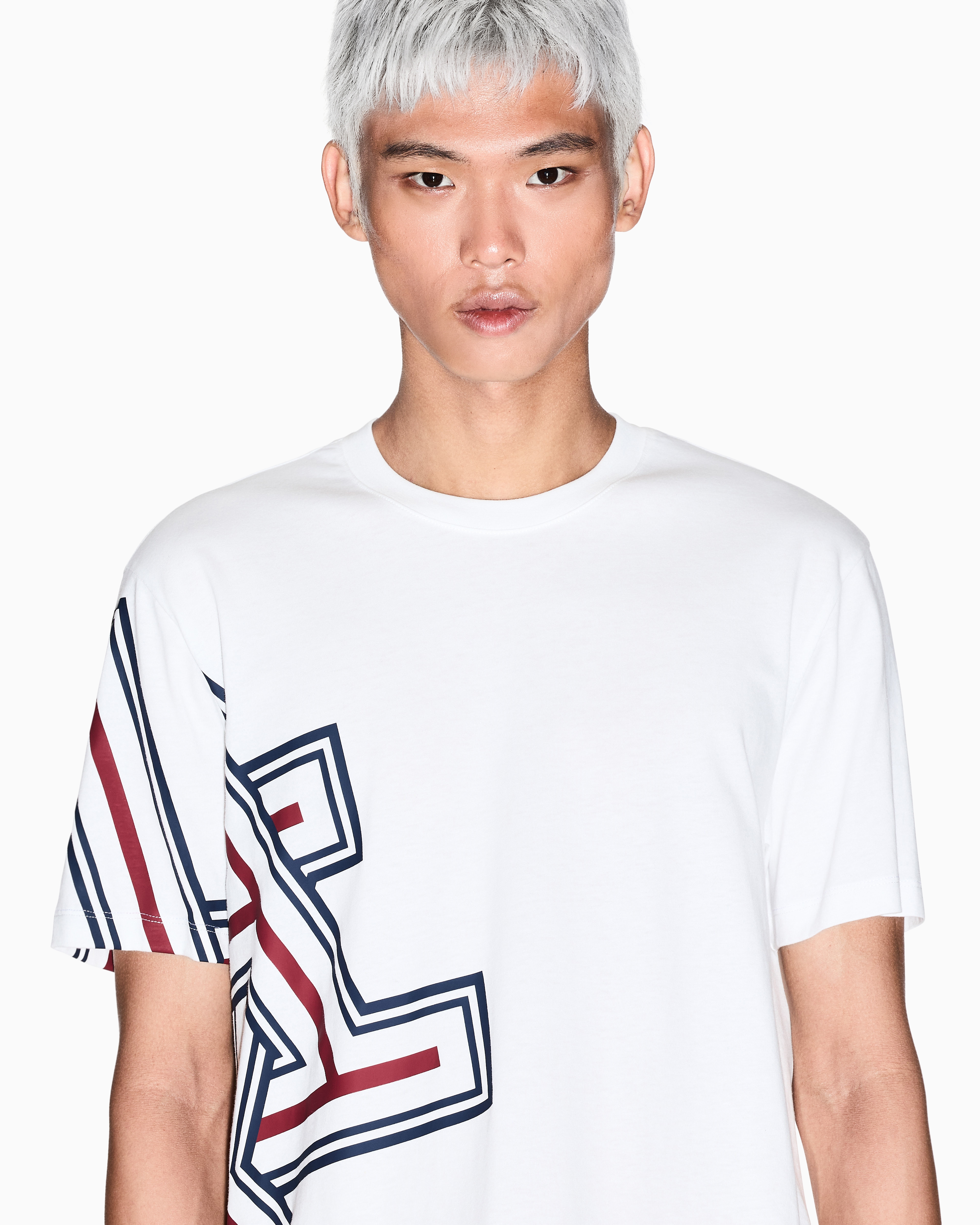 Armani Exchange - Regular fit T-shirt with side logo, Man, White, Size: