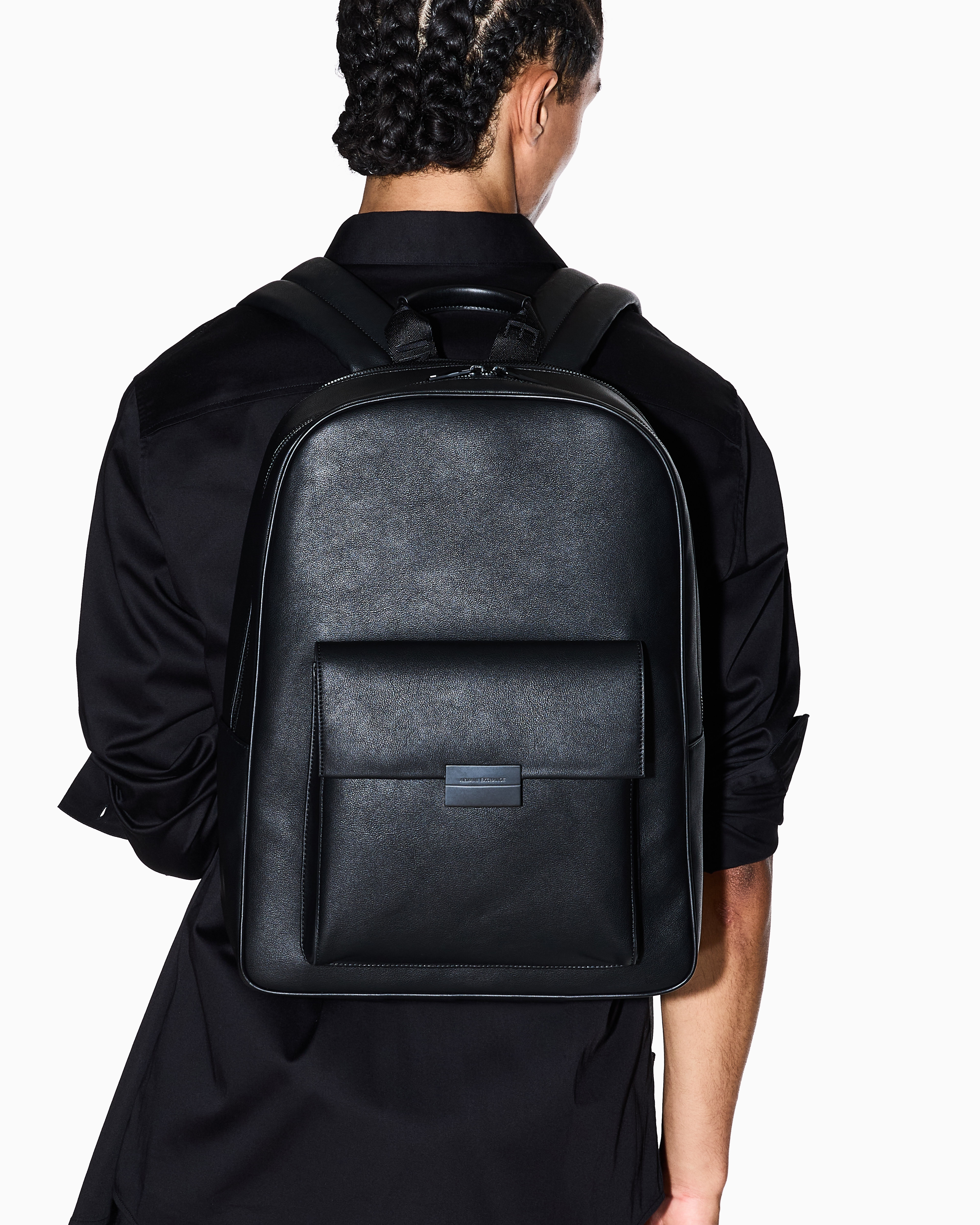 Armani Exchange - Backpack in smooth material, Man, Black, Size: TU