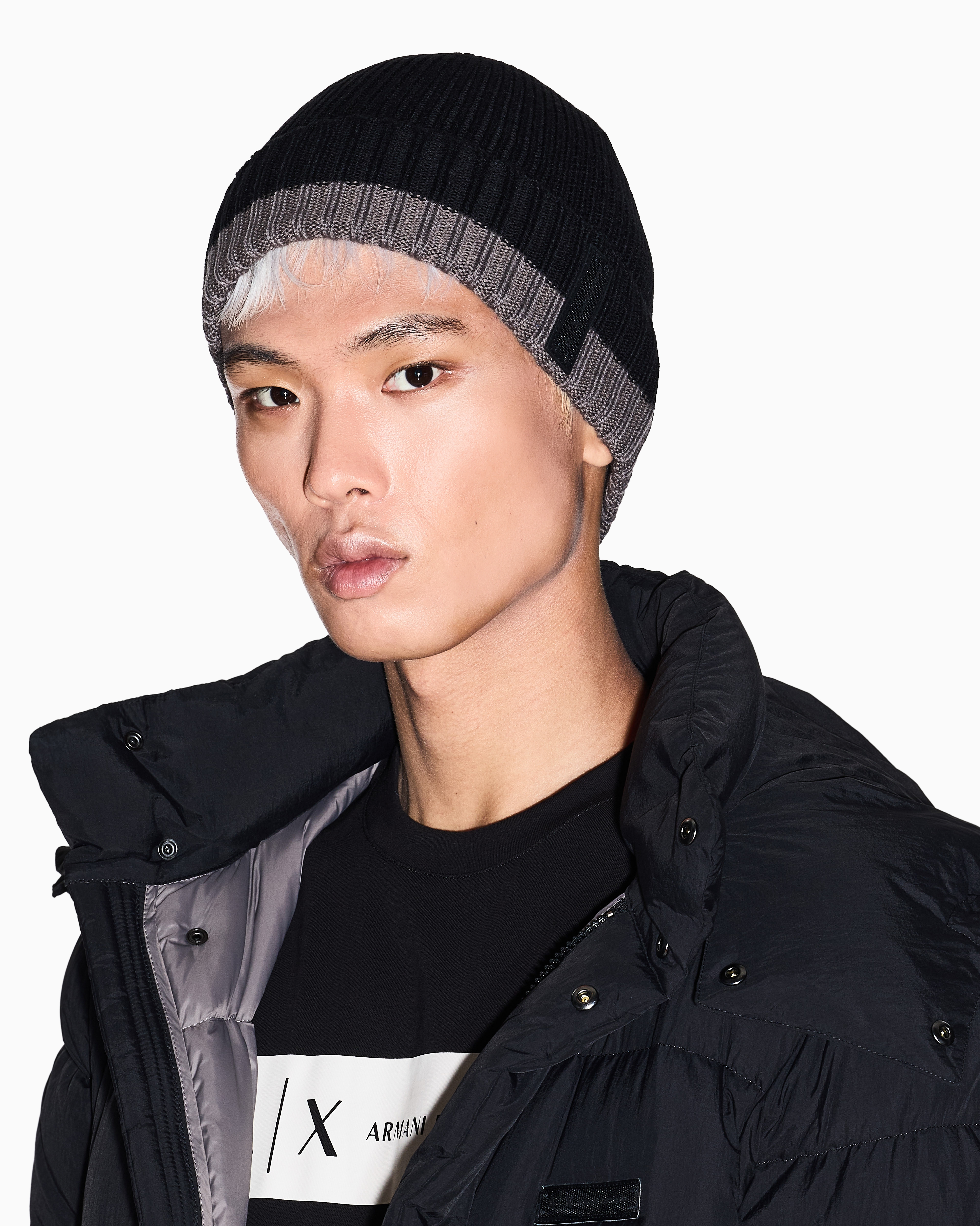 Armani Exchange - Cap with ribbed profile, Man, Black, Size: TU