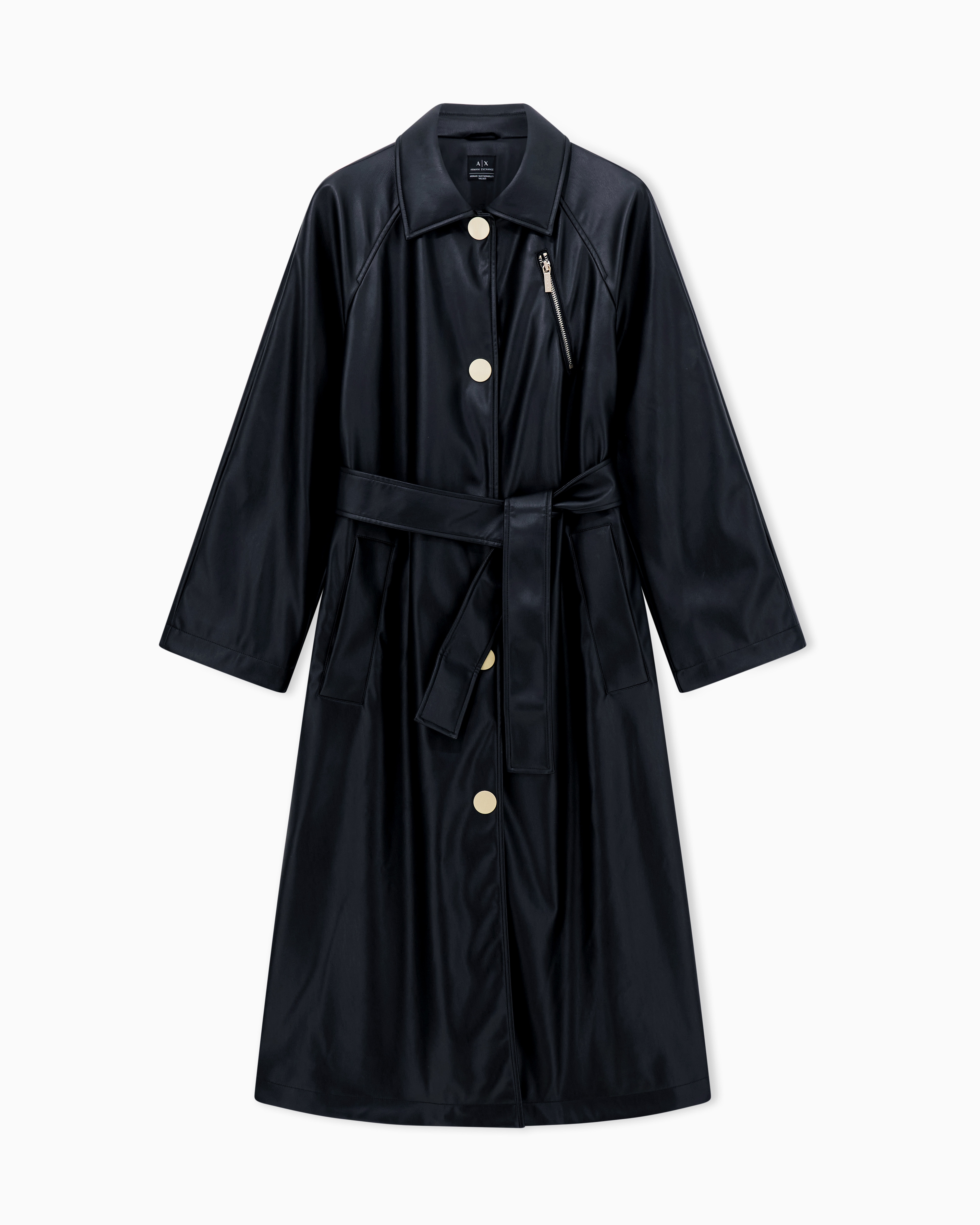 Coated fabric trench coat