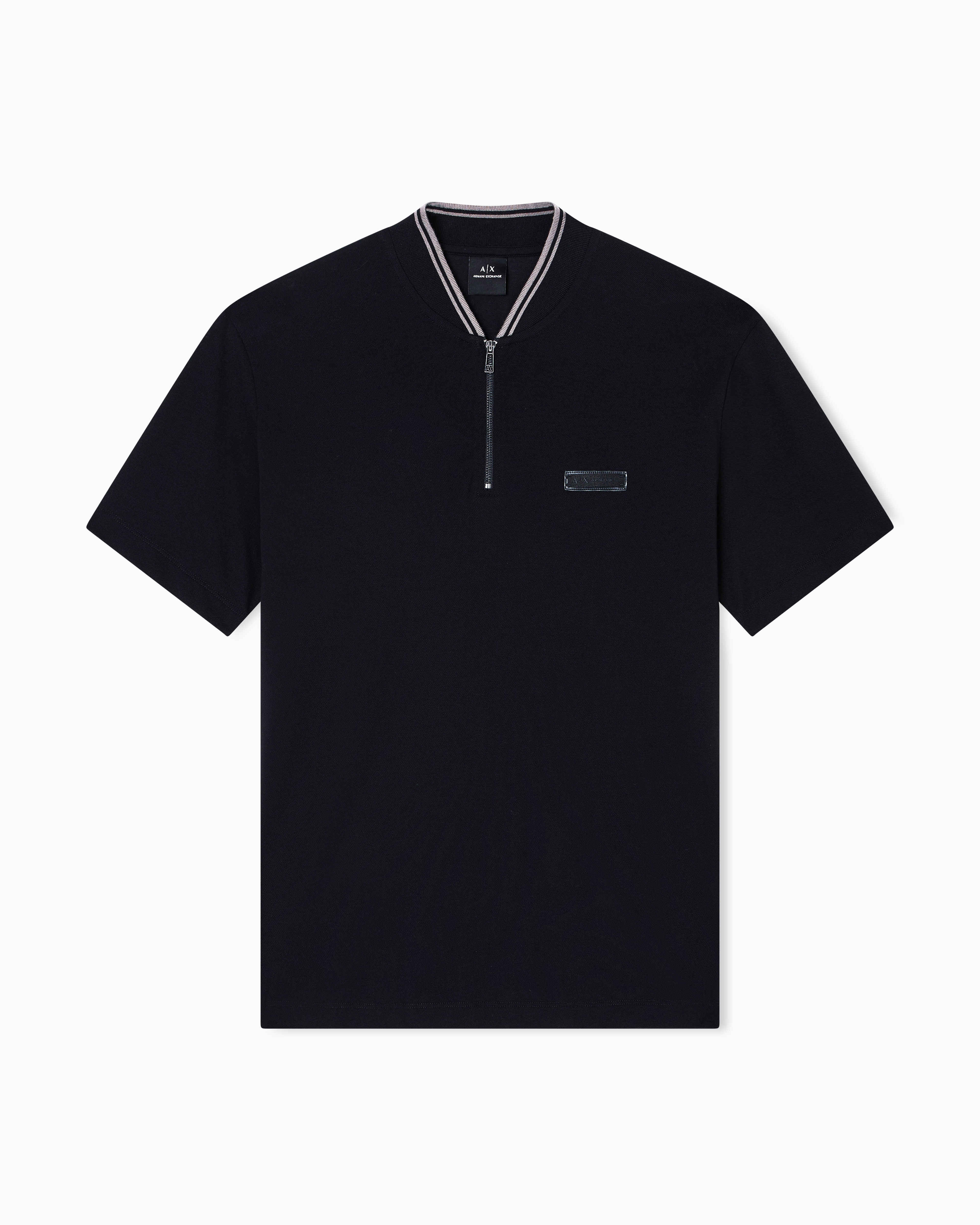 Pique polo shirt with zip