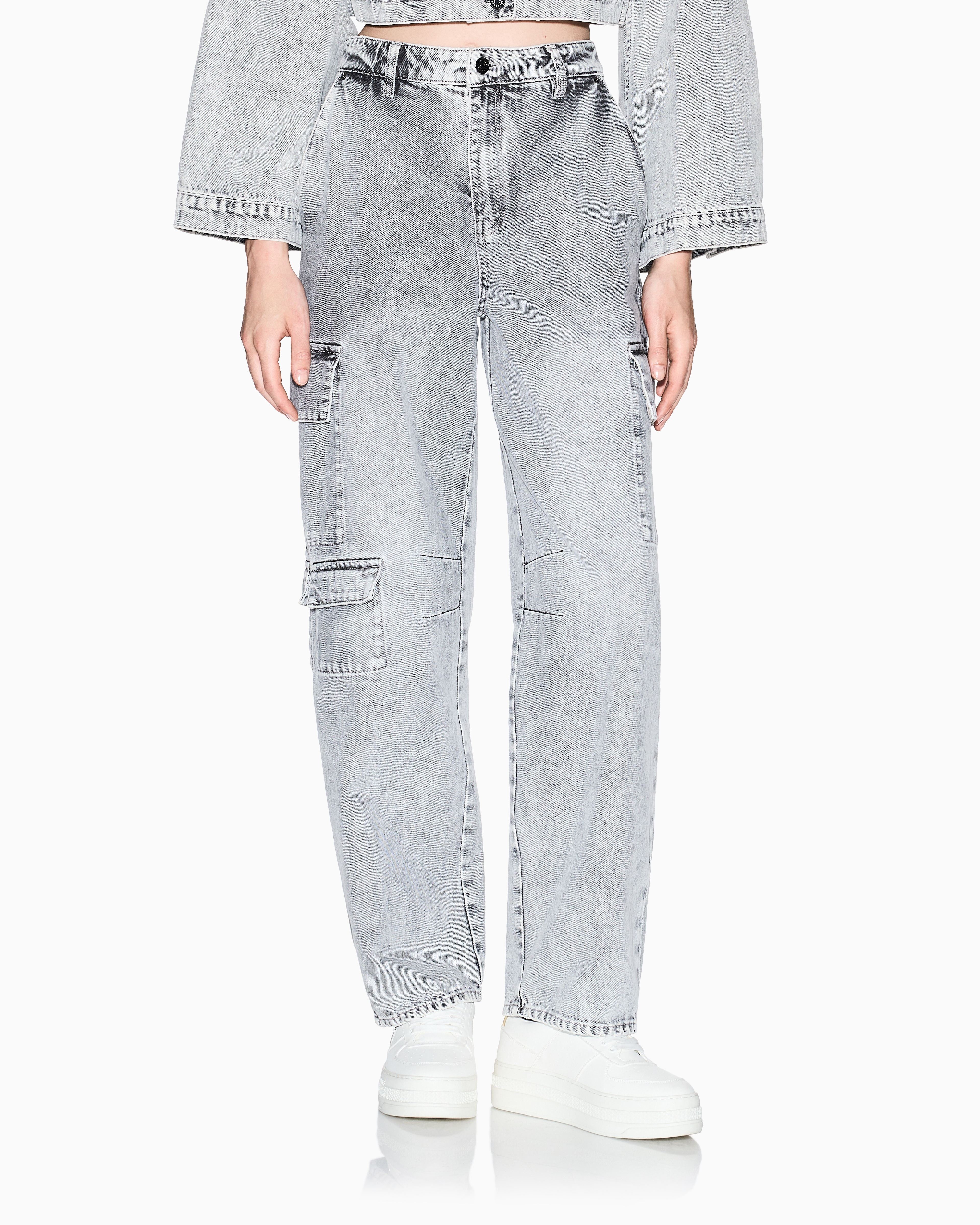 パンツ ARMANI EXCHANGE archive loose straight Relaxed fit jeans with slits at the bottom | Armani Exchange