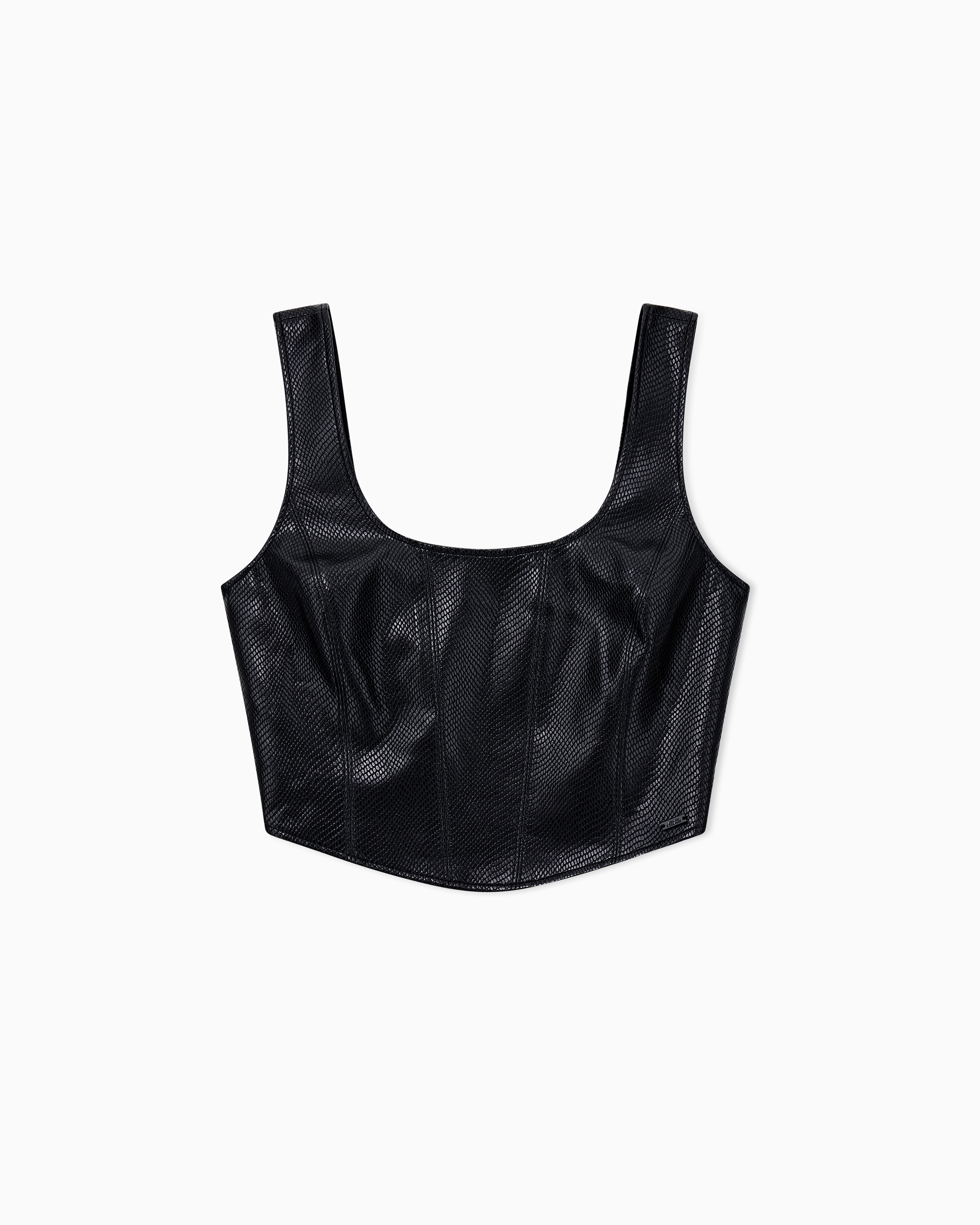 Faux leather top