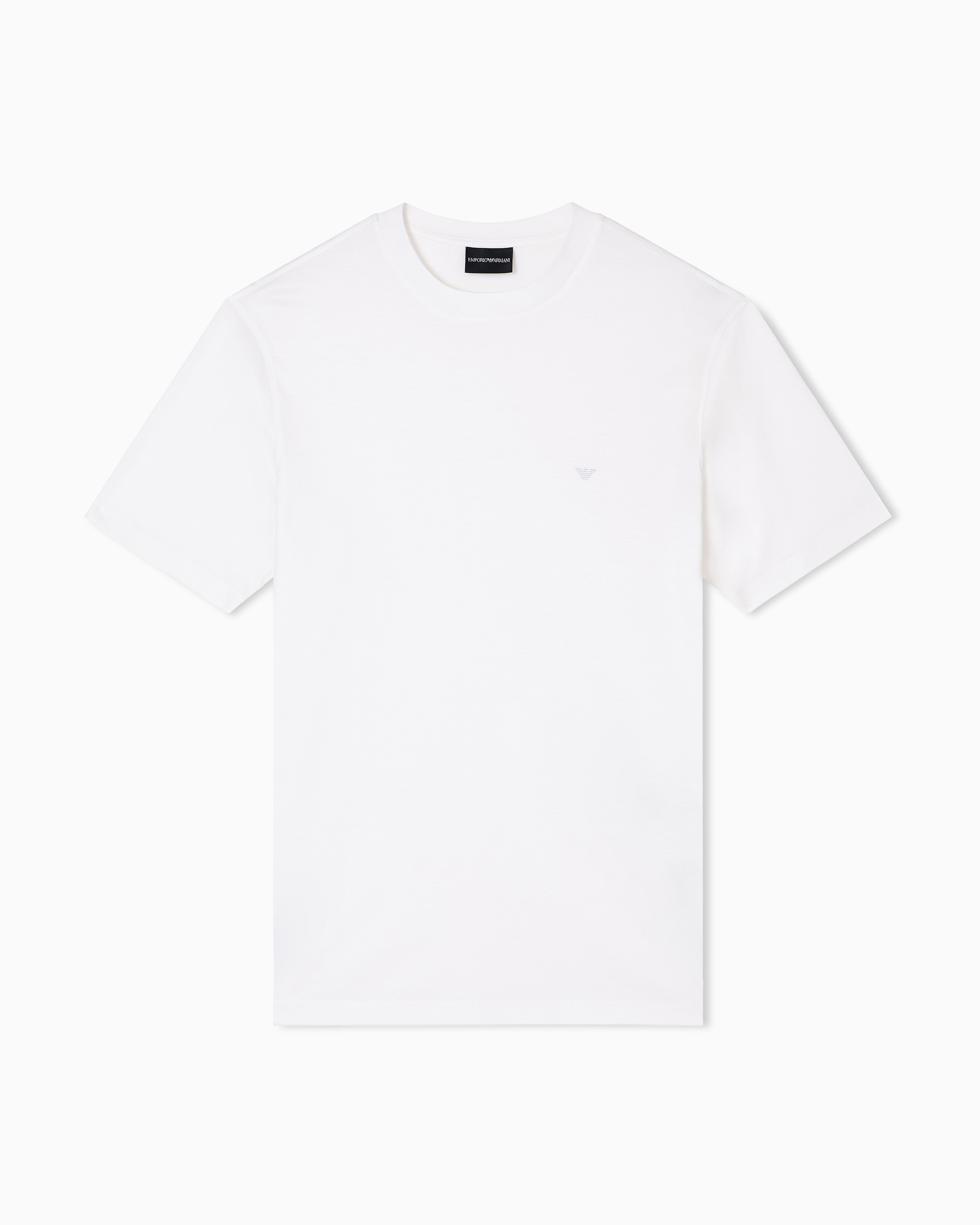 Emporio Armani White Travel Essentials Lyocell-Blend Jersey T-Shirt
