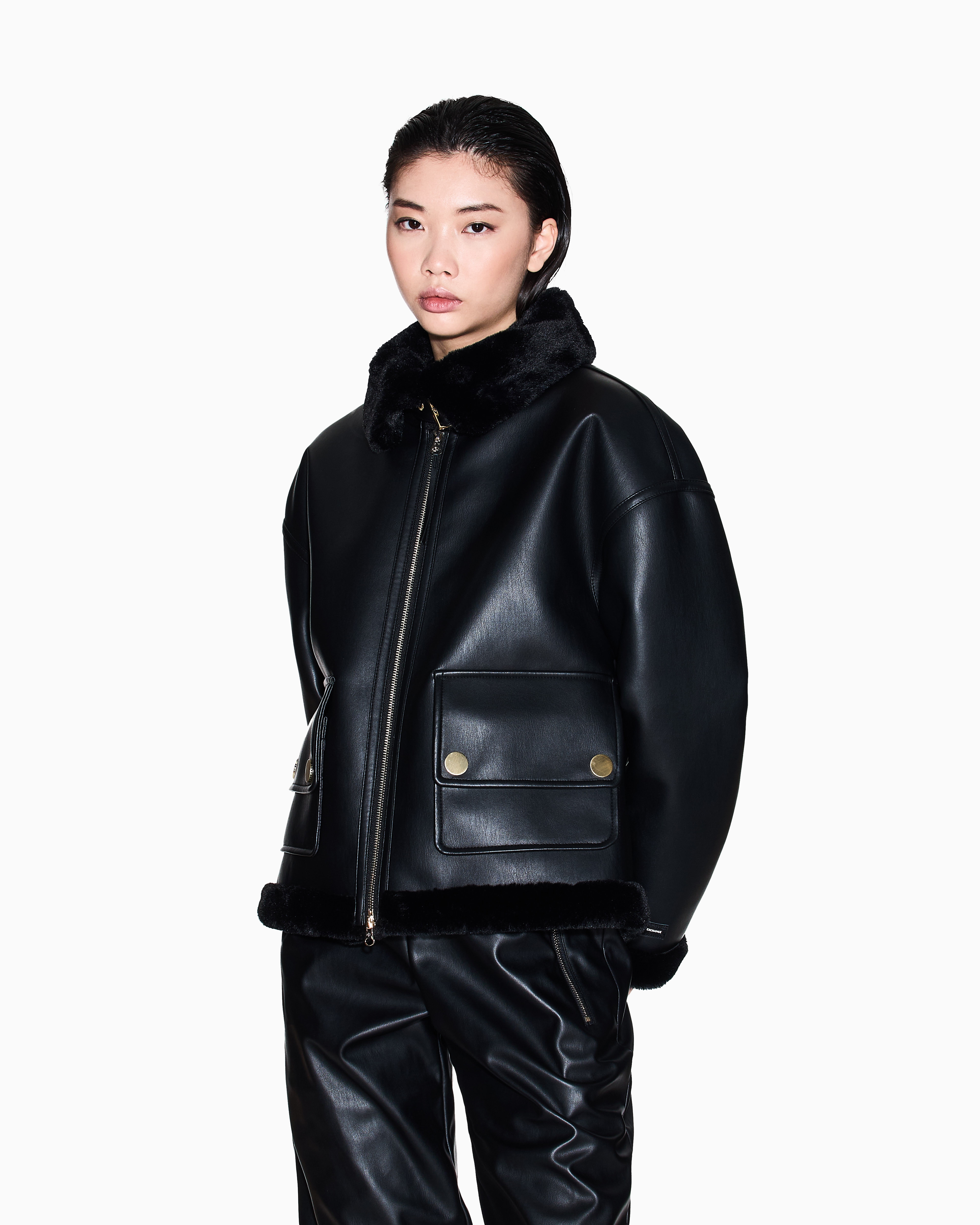 Short Faux Shearling Jacket