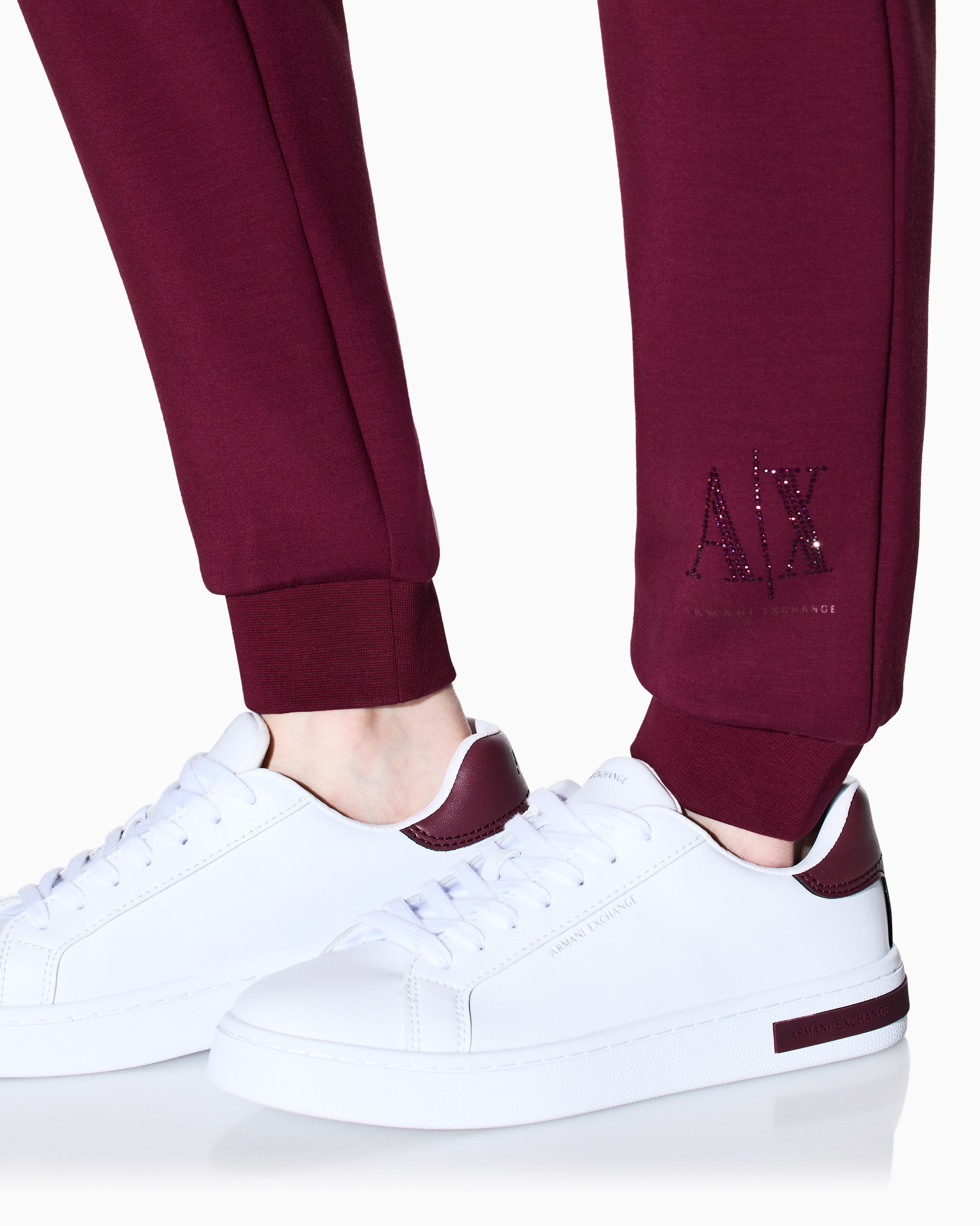 Armani Exchange - Icon Jogger Pants, Woman, Burgundy, Size: