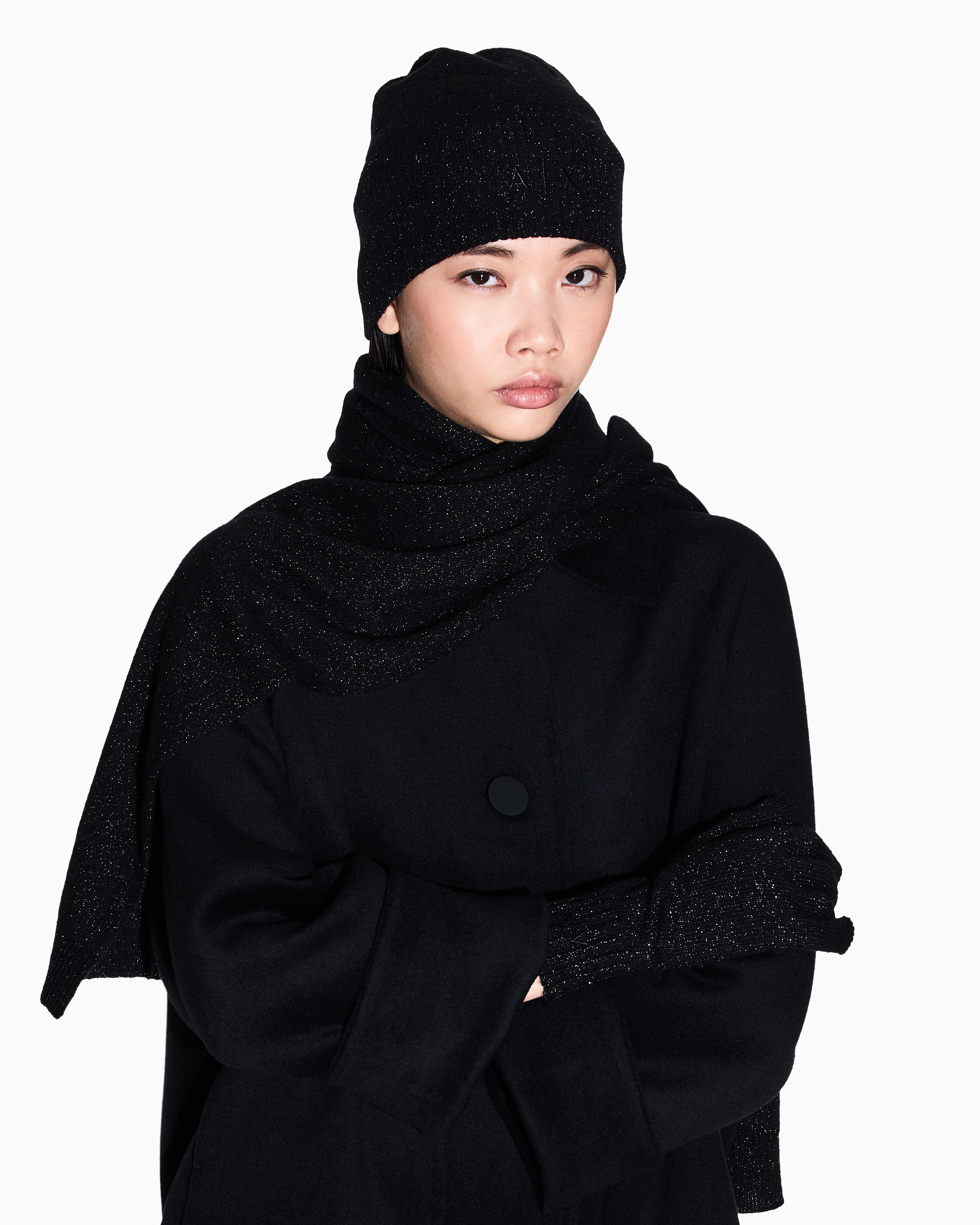Armani Exchange - Scarves with logo, Woman, Black, Size: TU