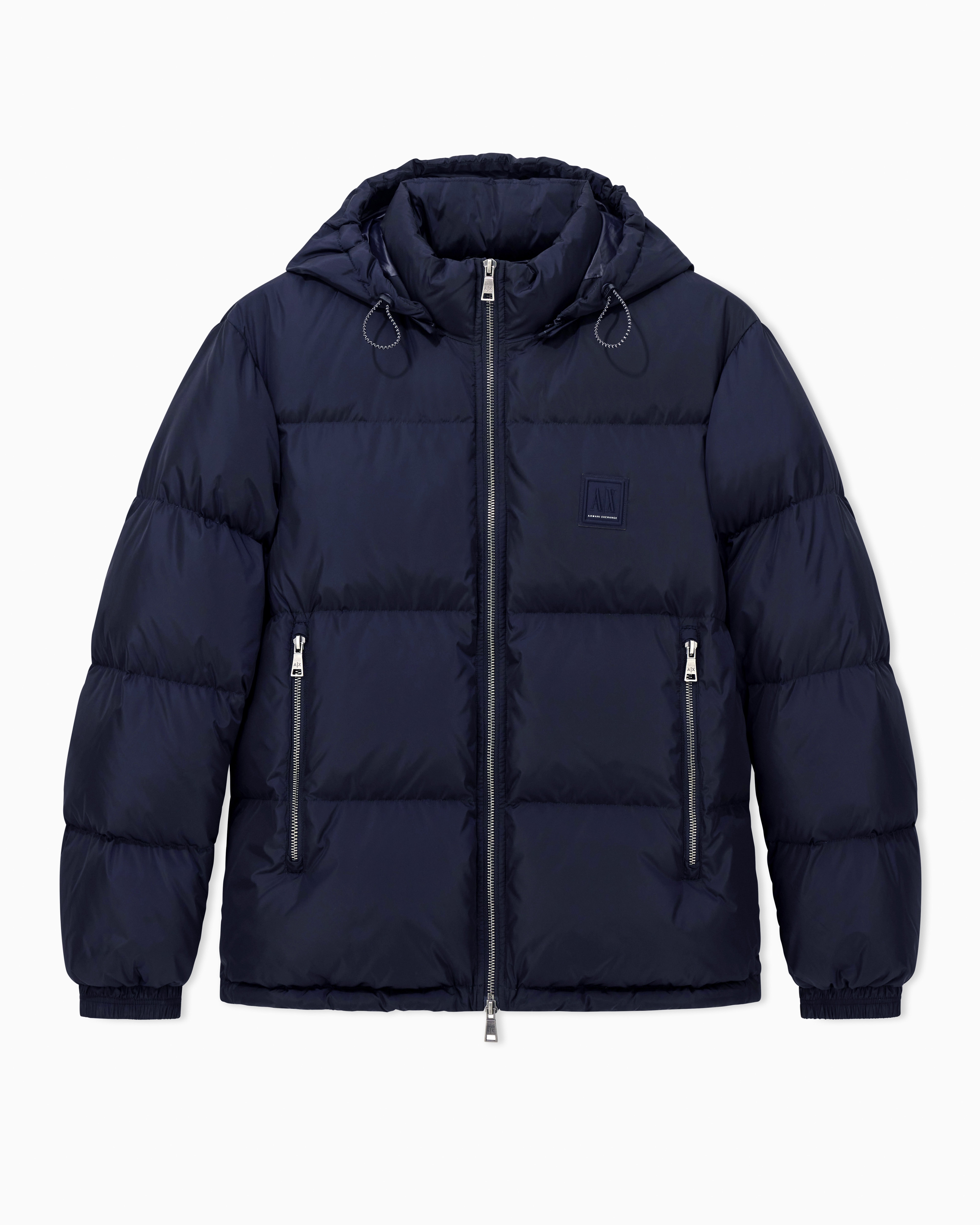 Armani Exchange - Padded jacket with hood, Man, Navy Blue, Size: