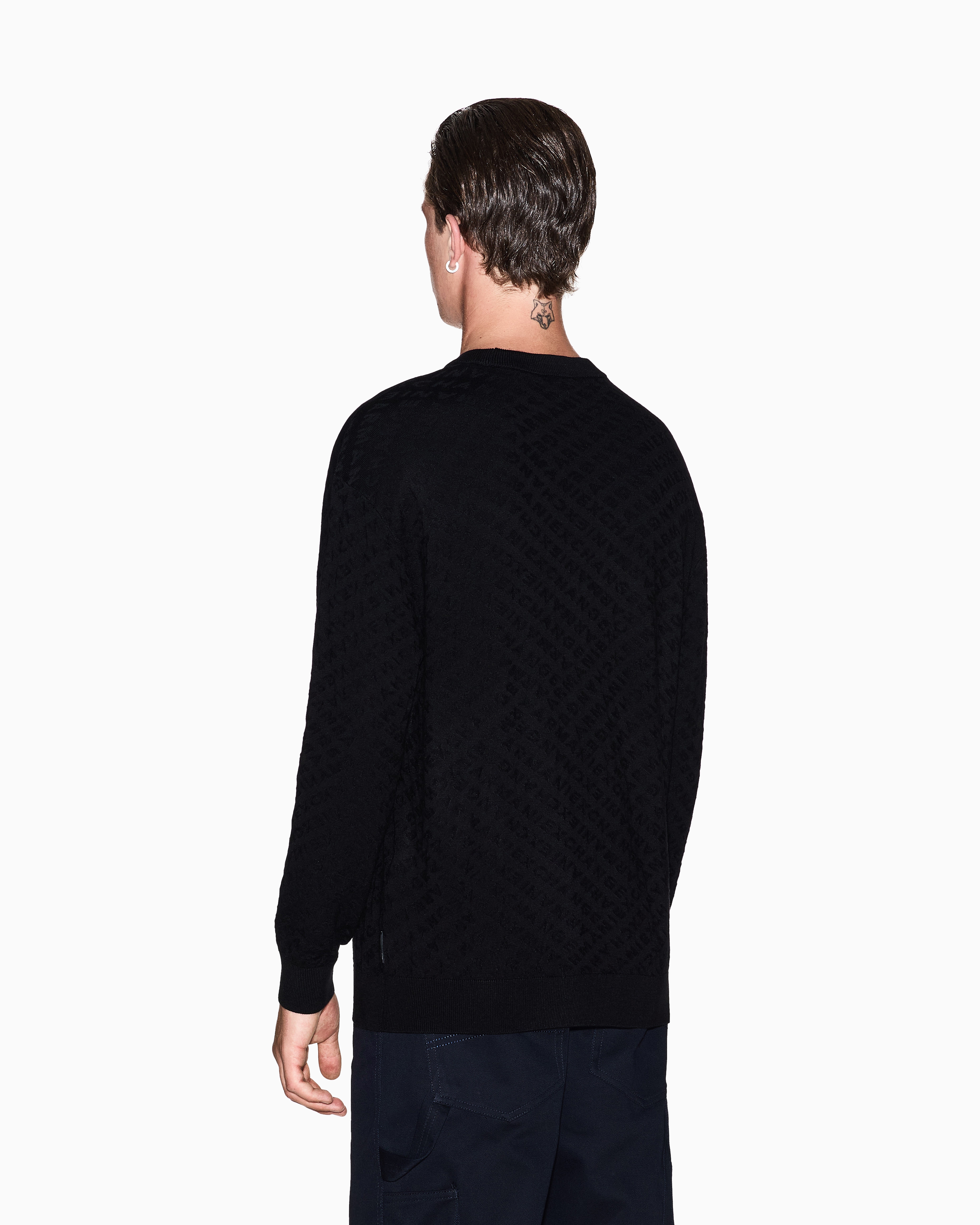 Crew neck sweater viscose blend