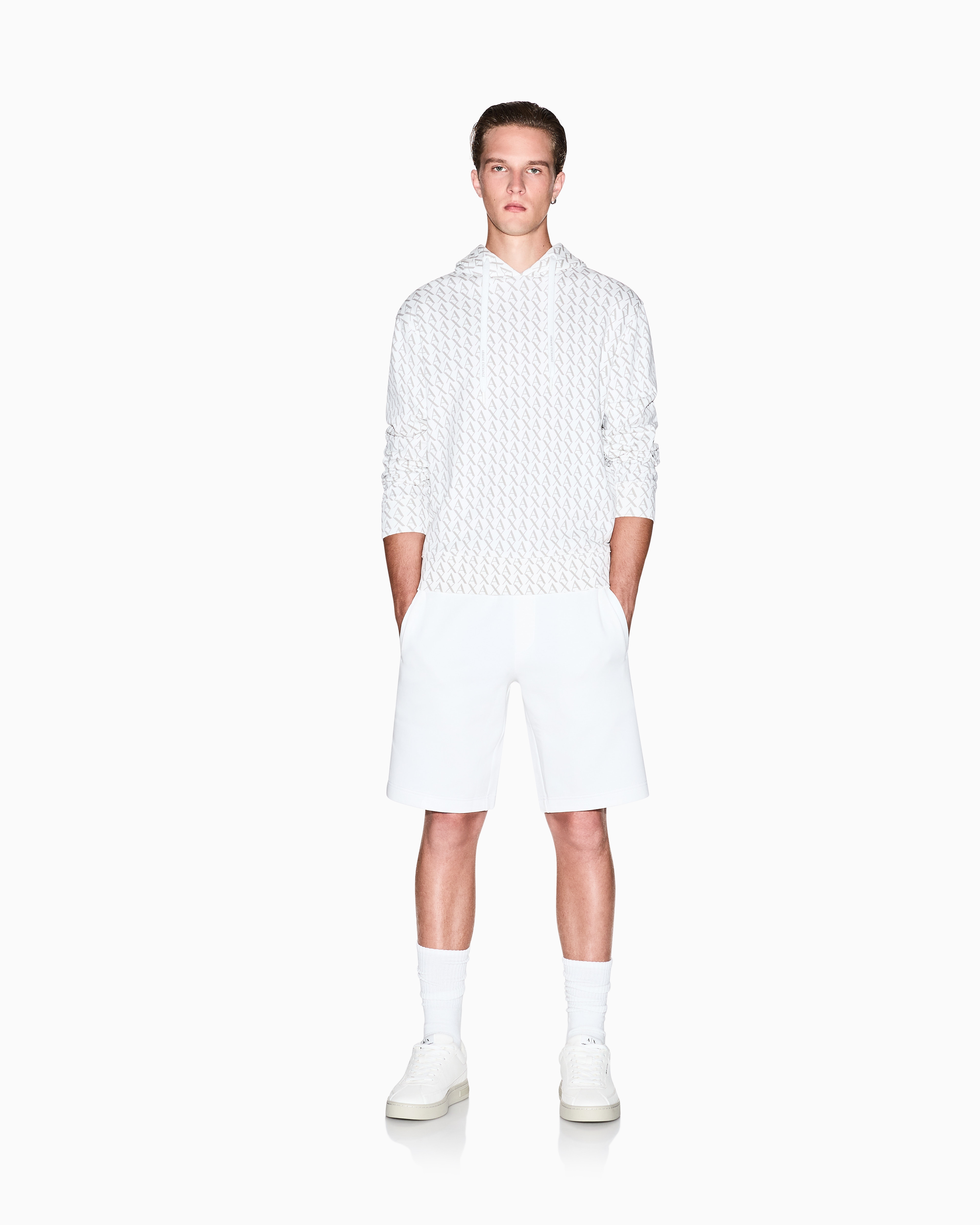 Armani Exchange - Hoodies, Man, White, Size: