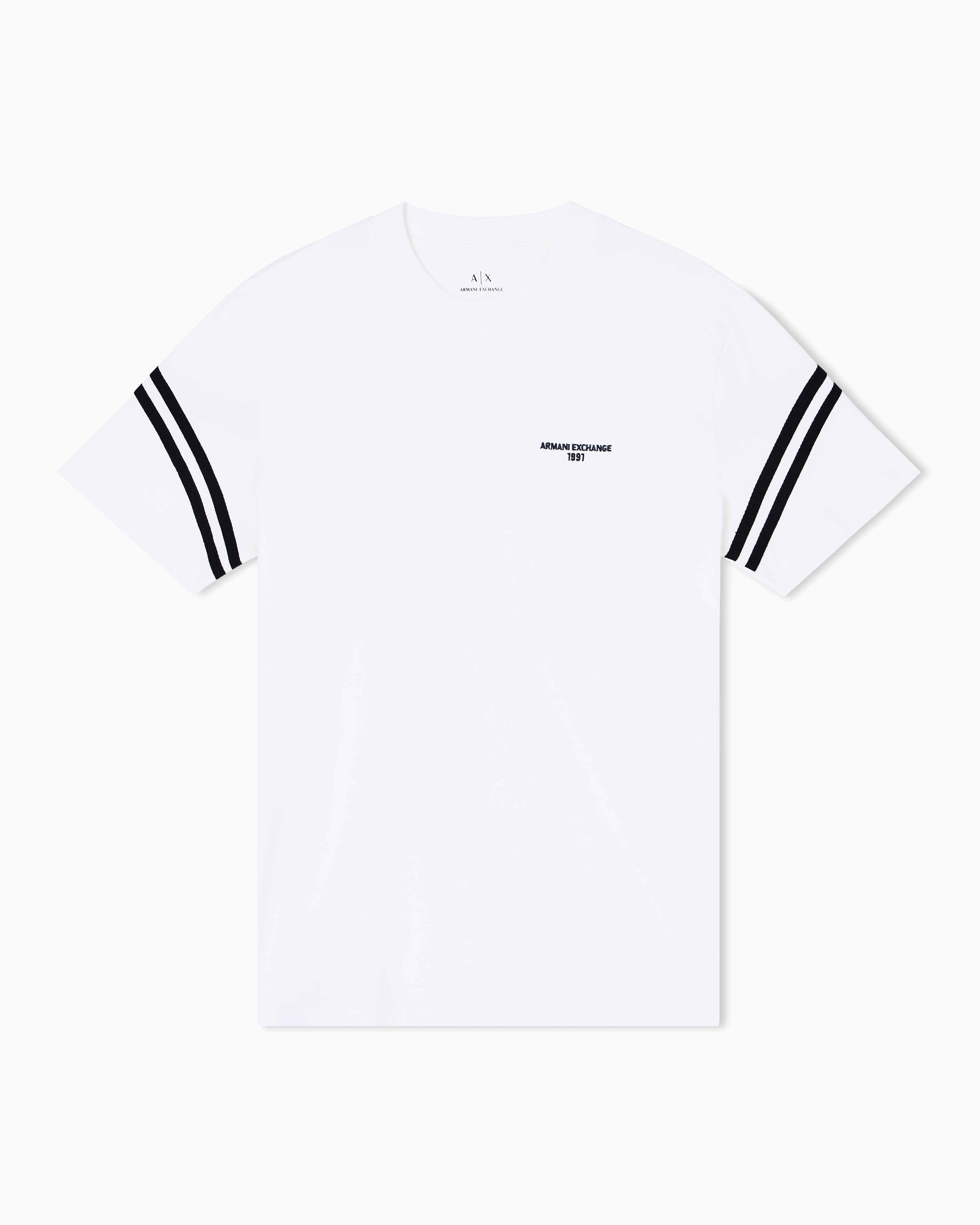 Armani Exchange - Regular fit T-shirt with contrasting piping, Man, White, Size: