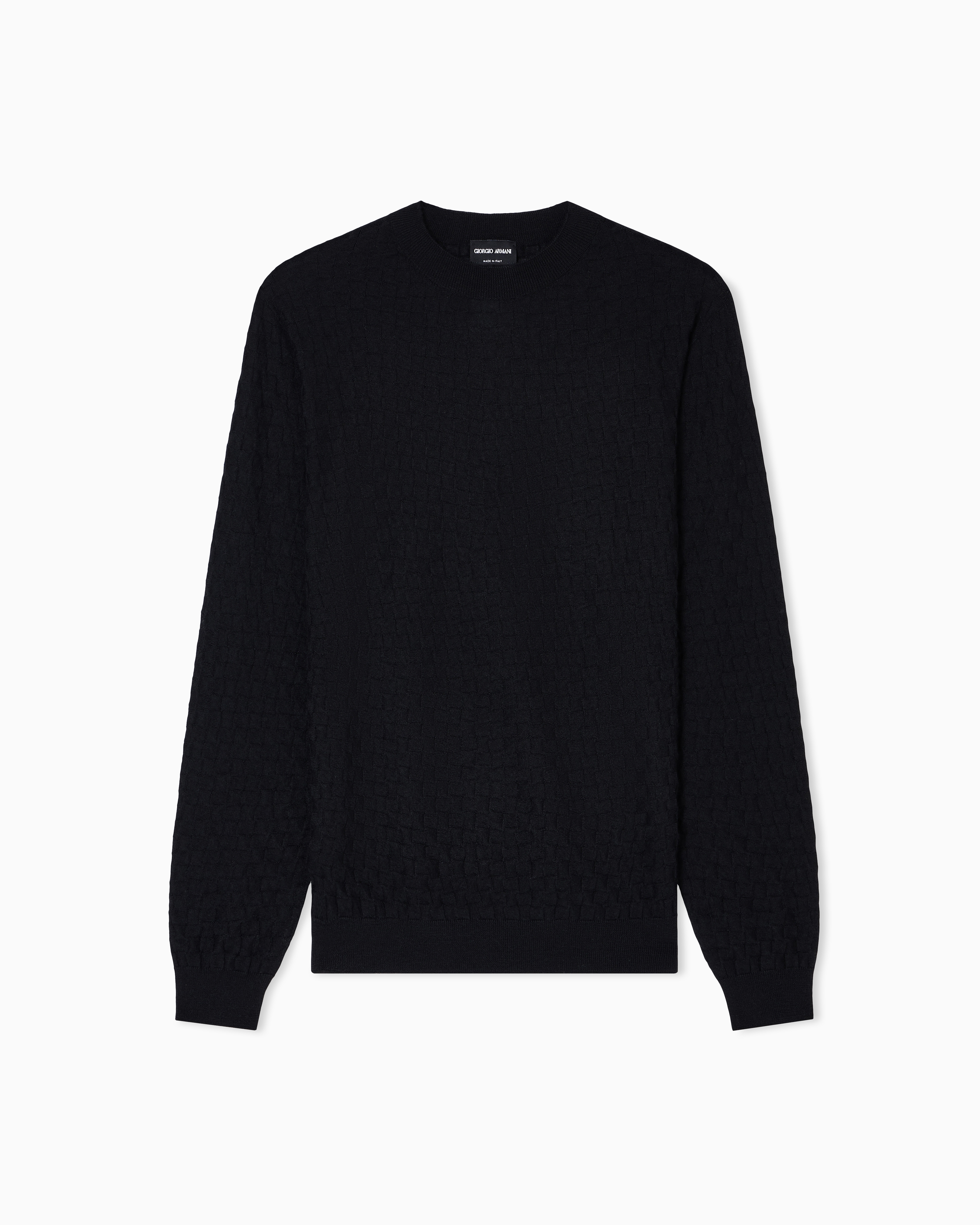 クルーネックセーター カシミア／シルク | Giorgio Armani