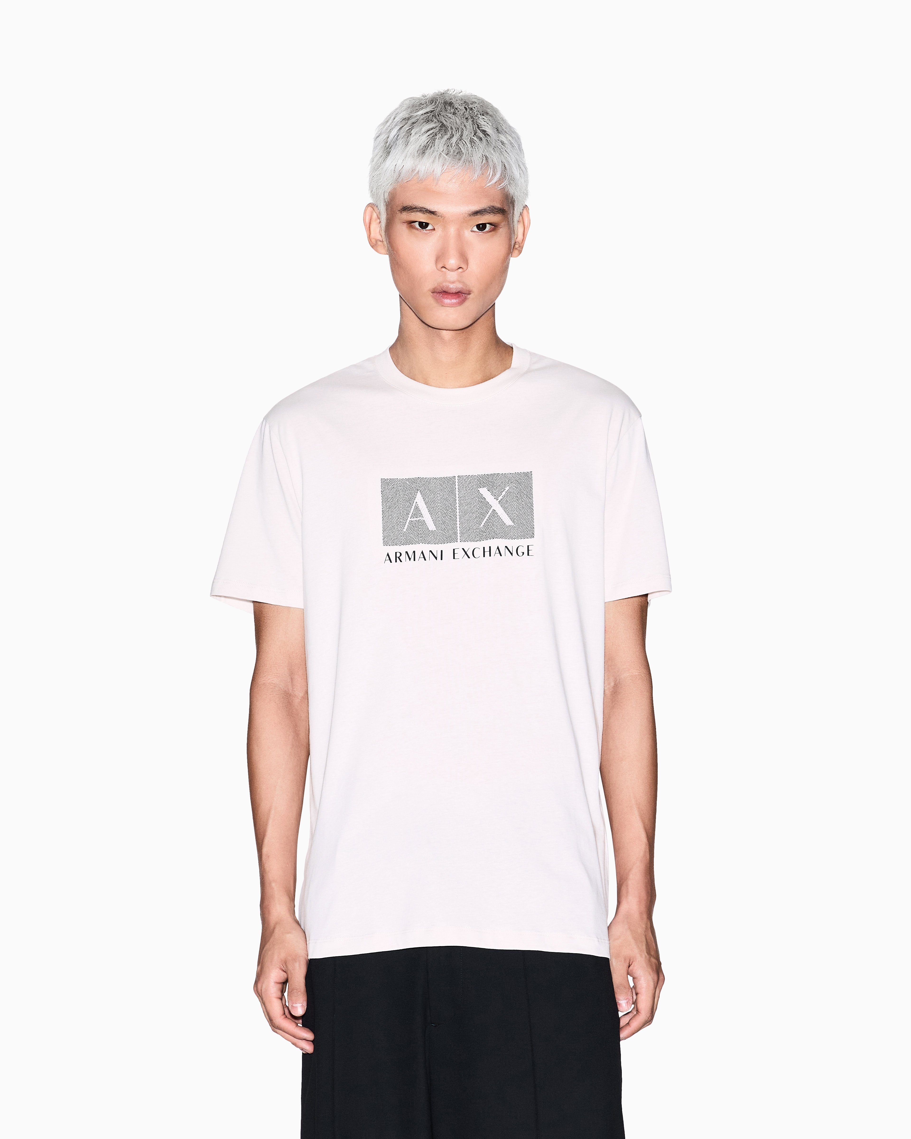 Armani Exchange - Regular T-shirt with logo, Man, White, Size: