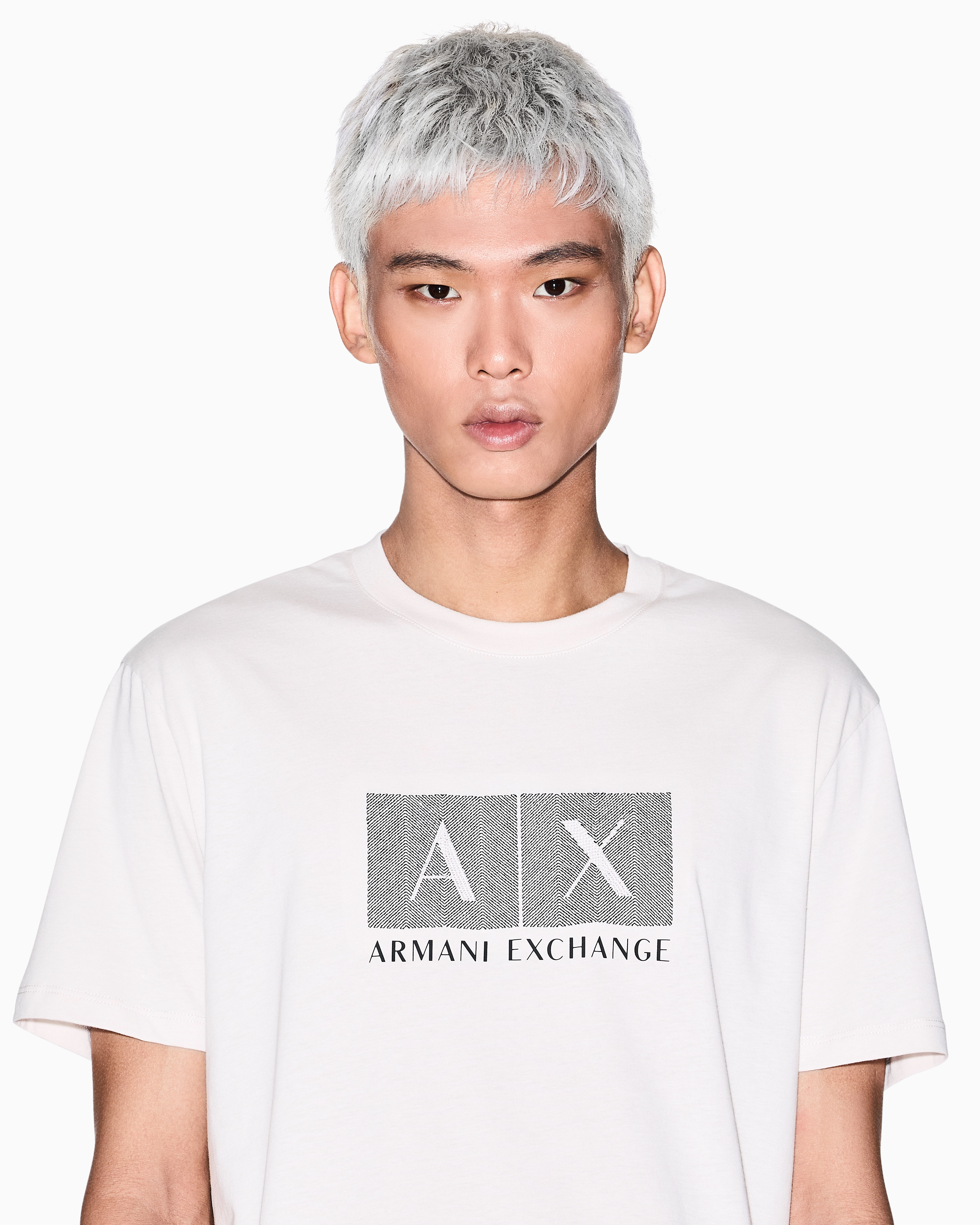 Armani Exchange - Regular T-shirt with logo, Man, White, Size: