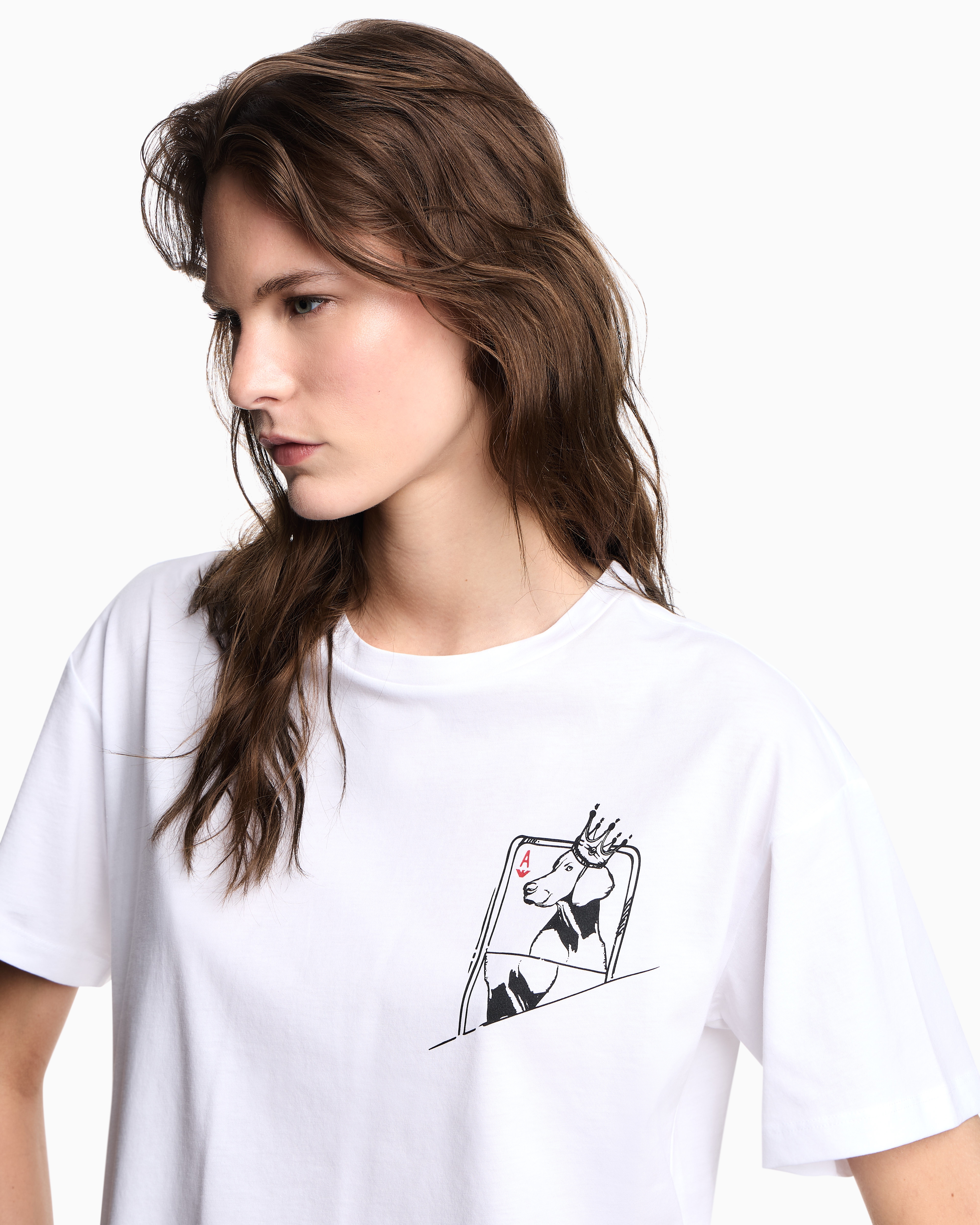 Emporio Armani - ASV We Love Dogs #28 organic-jersey T-shirt, Woman, White, Size: