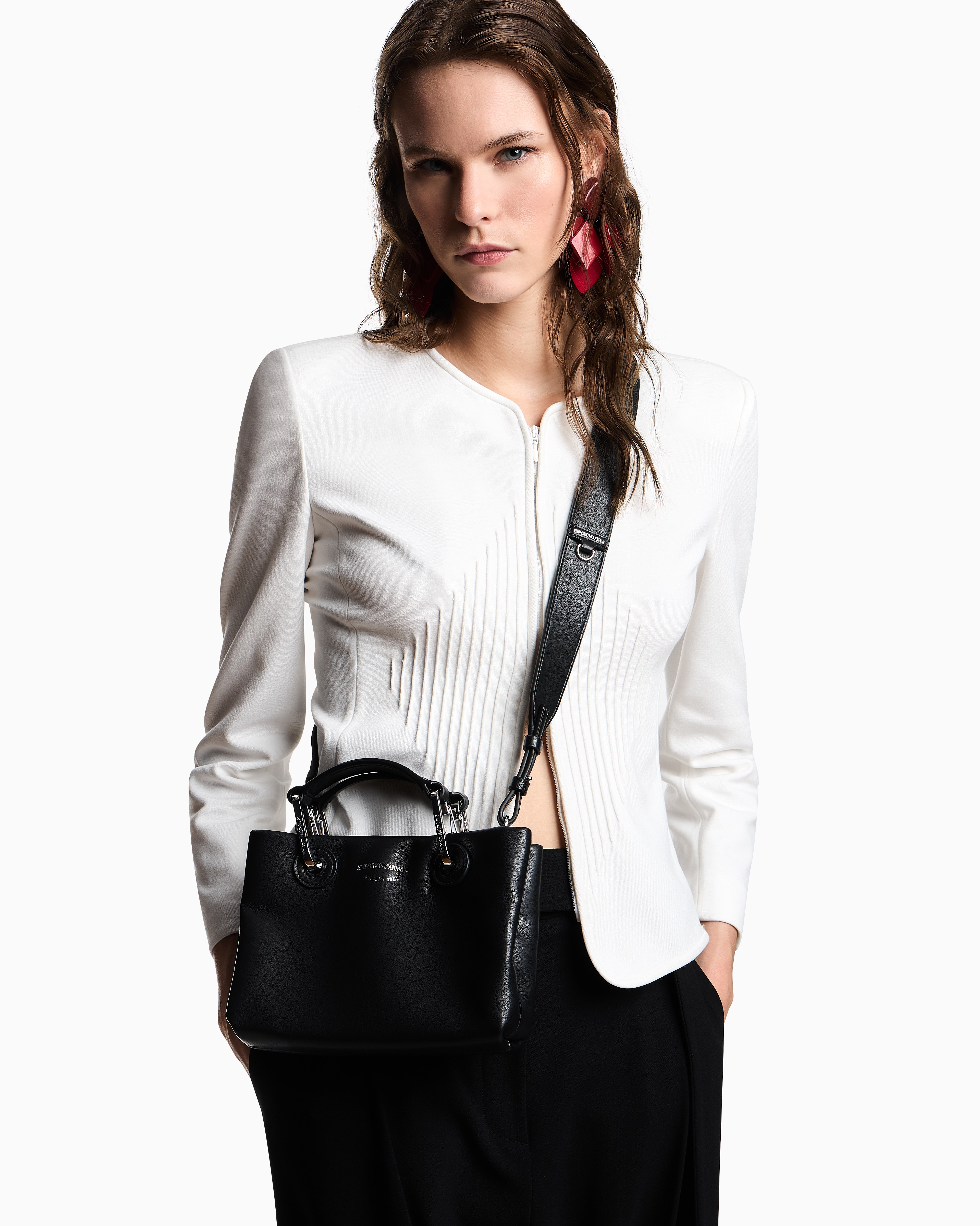 Emporio Armani - Nappa-leather MyEA mini bag, Woman, Black, Size: TU