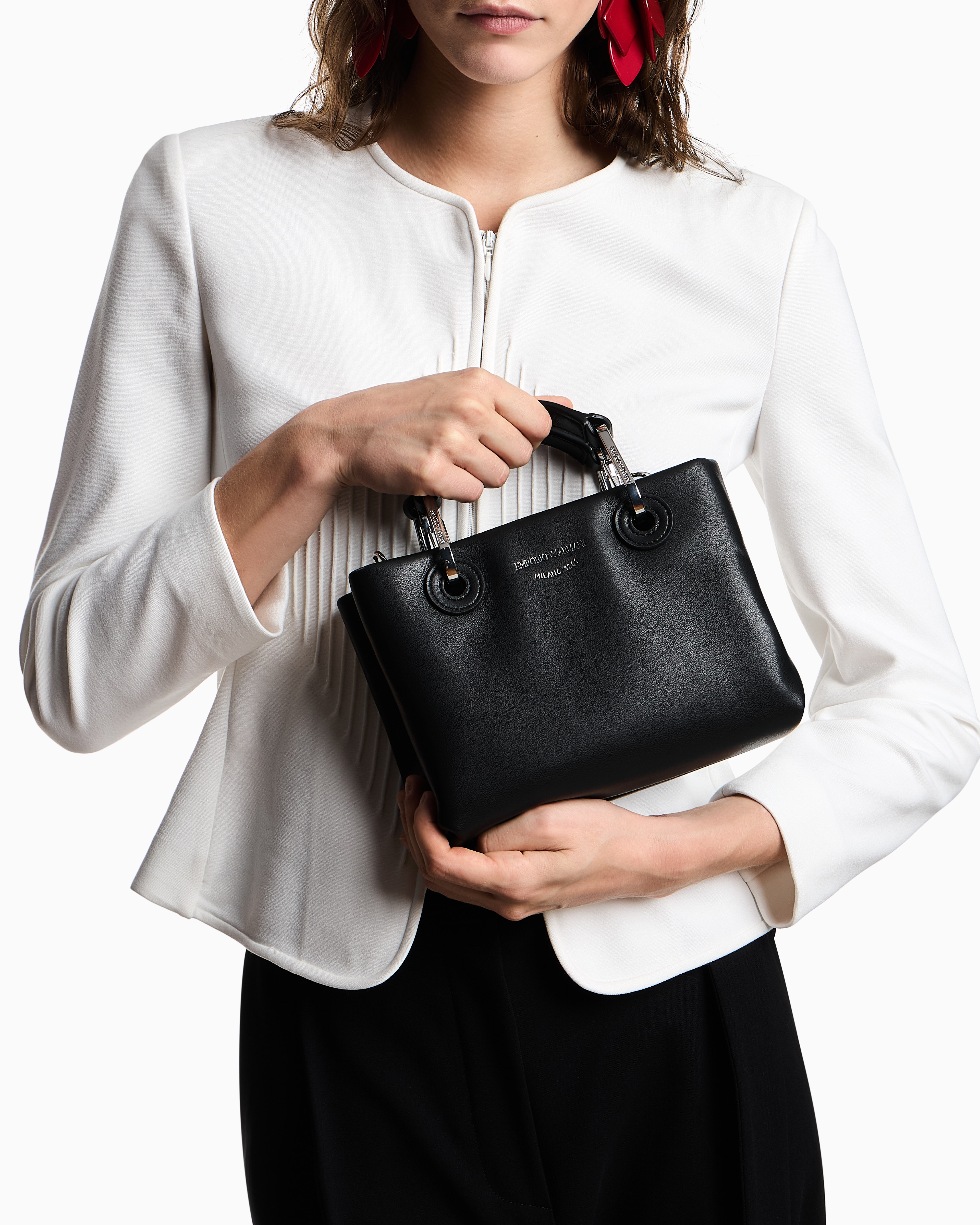 Emporio Armani - Nappa-leather MyEA mini bag, Woman, Black, Size: TU
