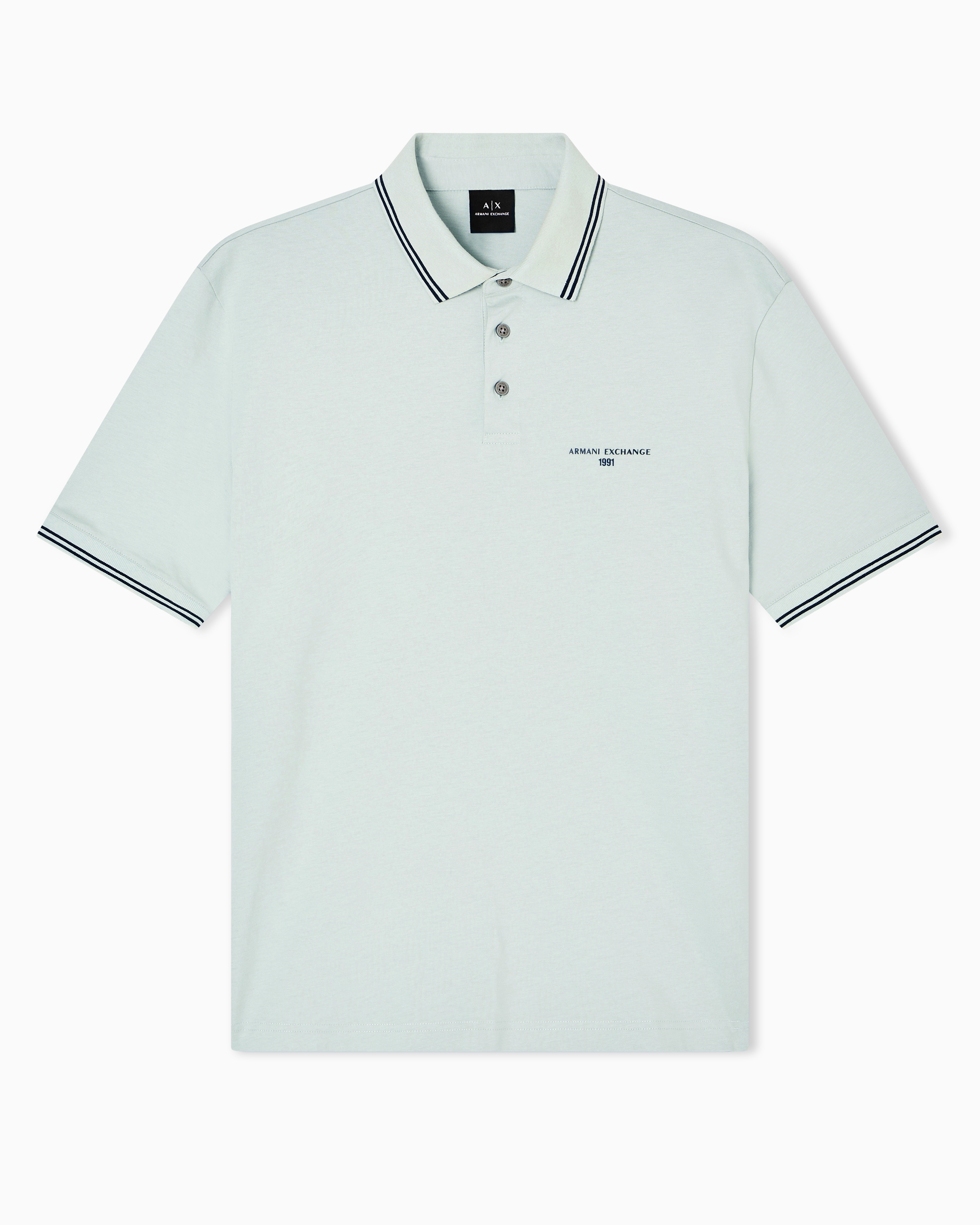 Armani Exchange - Regular fit cotton jersey polo shirt, Man, Green, Size: